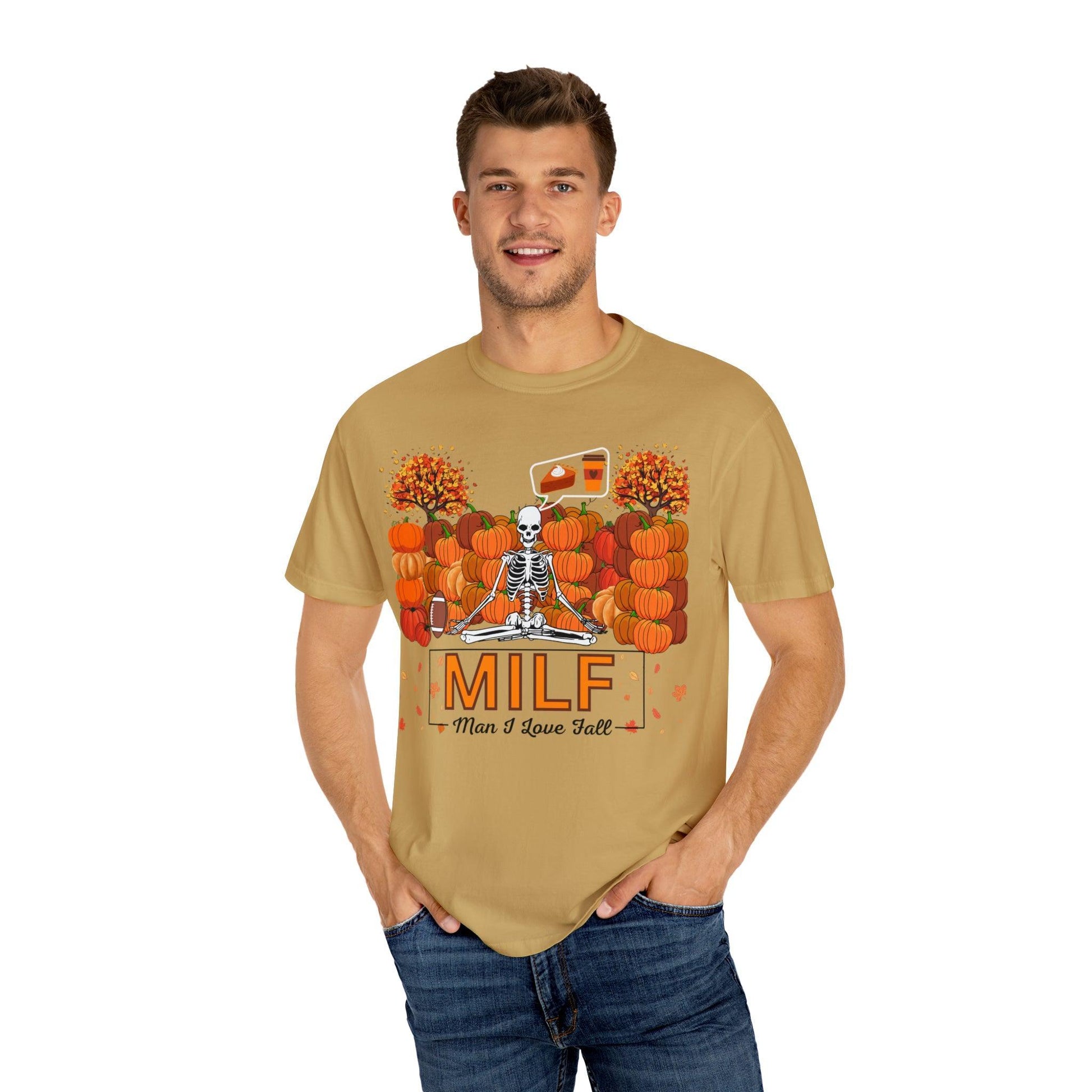 MILF Man I love Fall Gift for Fall Funny Fall Shirts Gift Pumpkin Comfort Colors Shirt - Giftsmojo