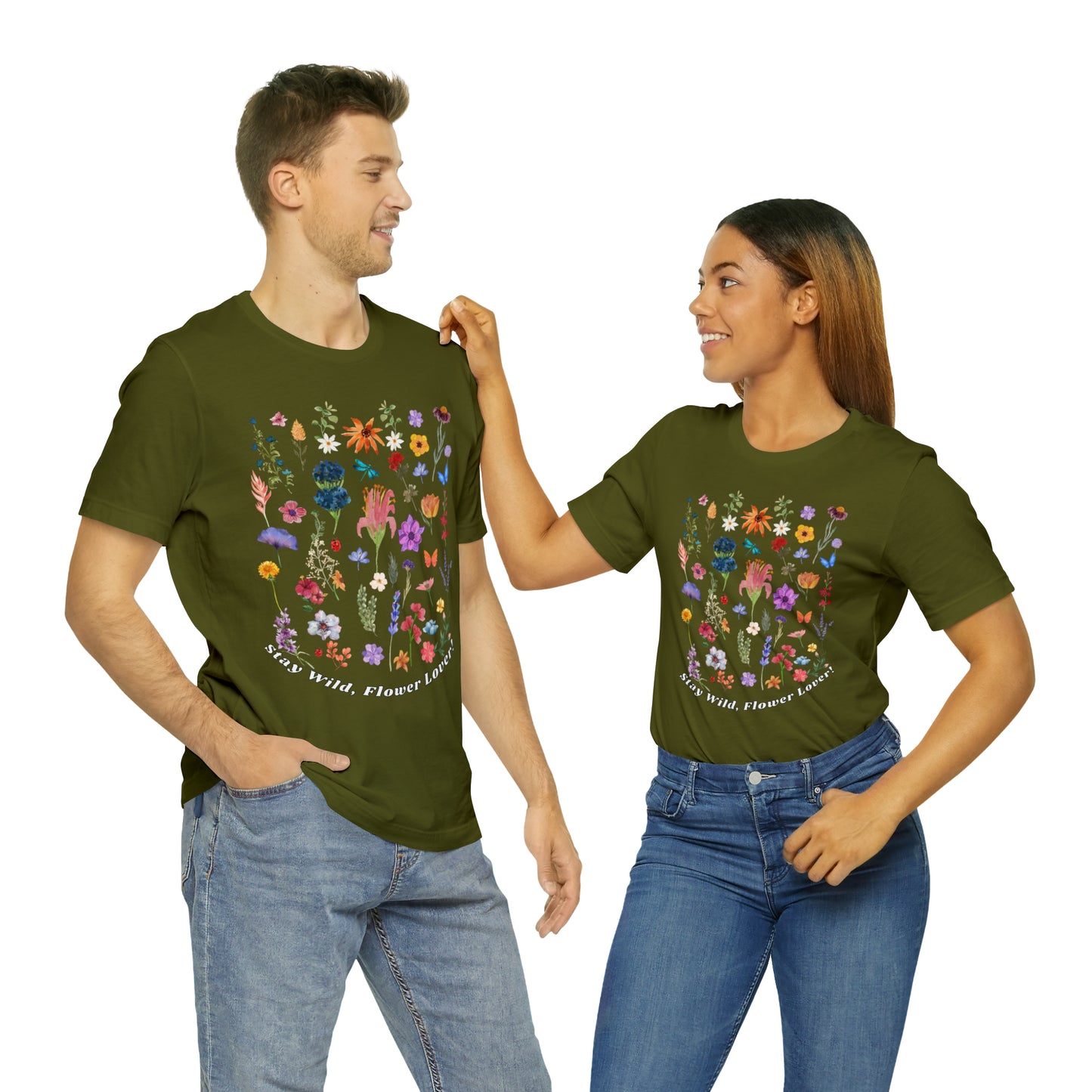 Wildflower Tshirt Flowers Shirt Floral Tshirt Flower Shirt Gift for Women - Ladies Shirts Best Friend Gift, Plant Mom Stay Wild flower lover