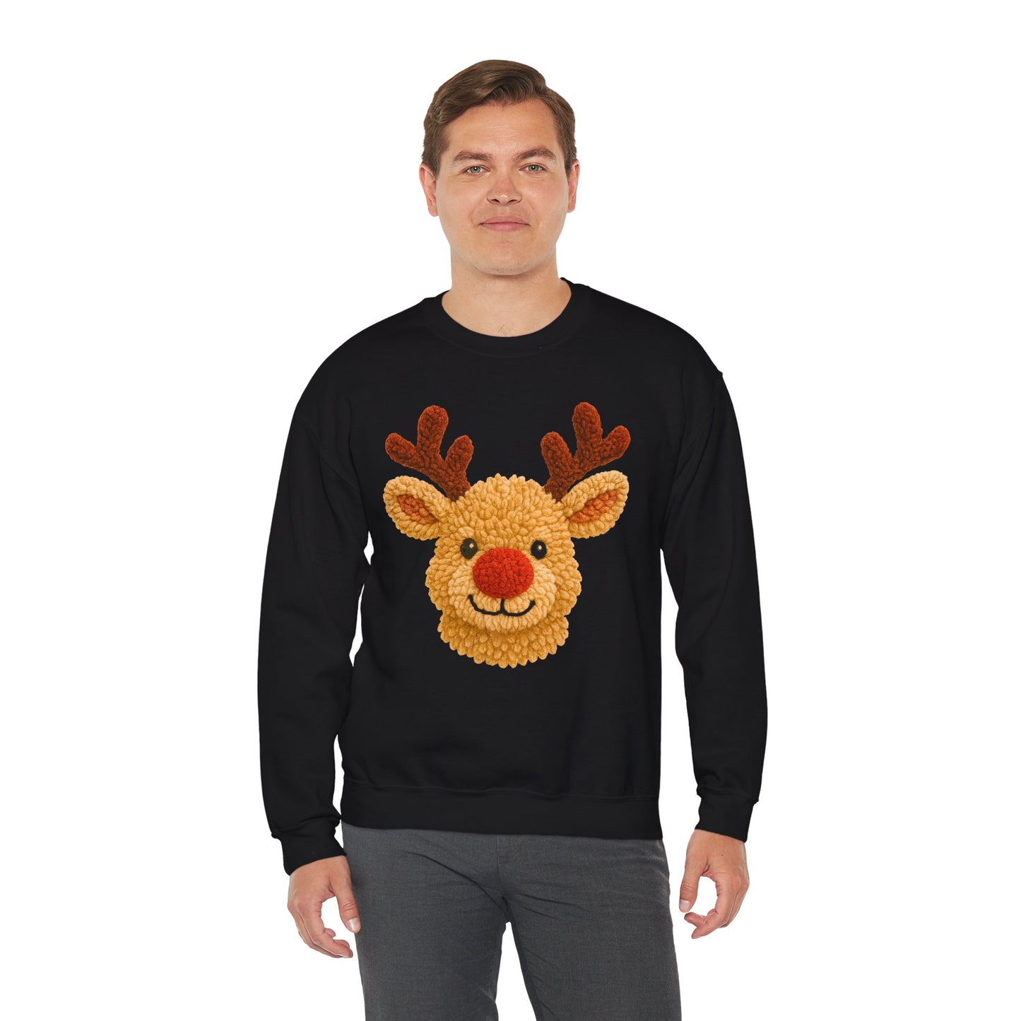 Reindeer Christmas Sweatshirt Unisex Fleece Crew | GiftsMojo
