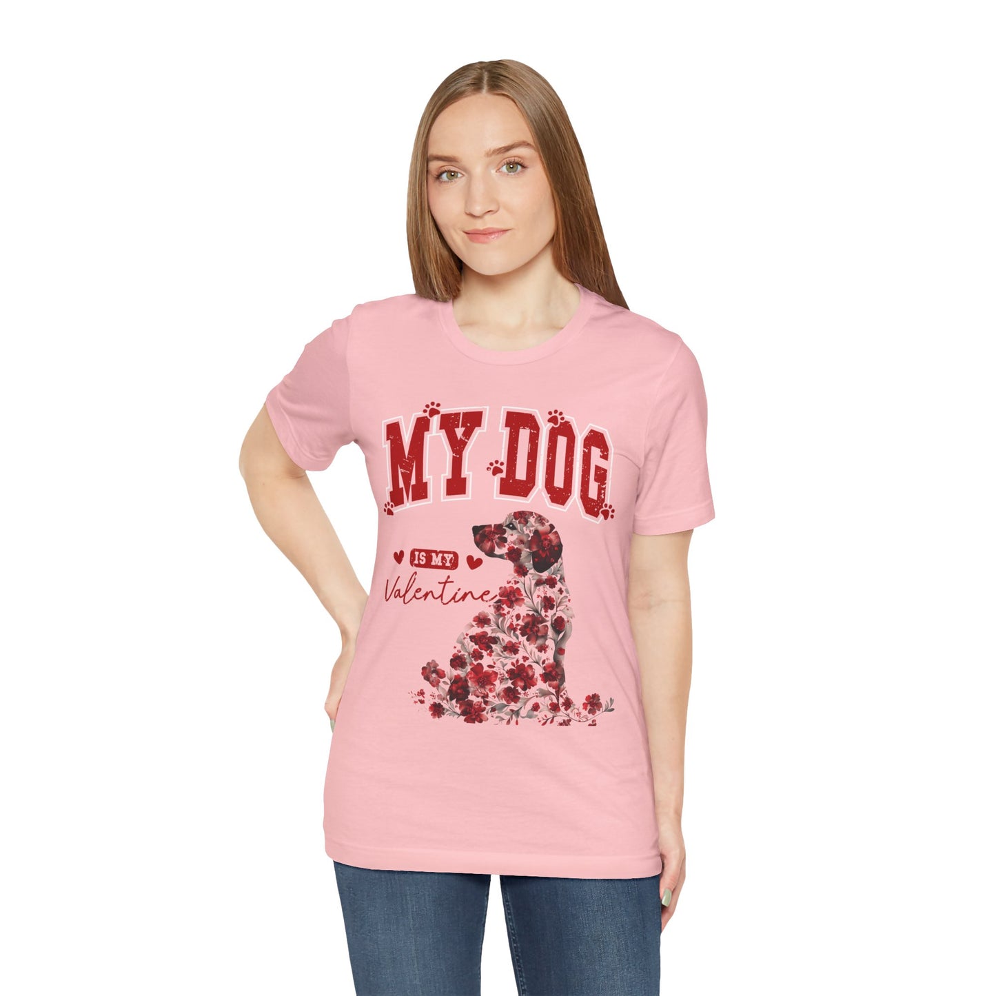 Dog Lover Valentine's Day Tee - Unisex Jersey Short Sleeve