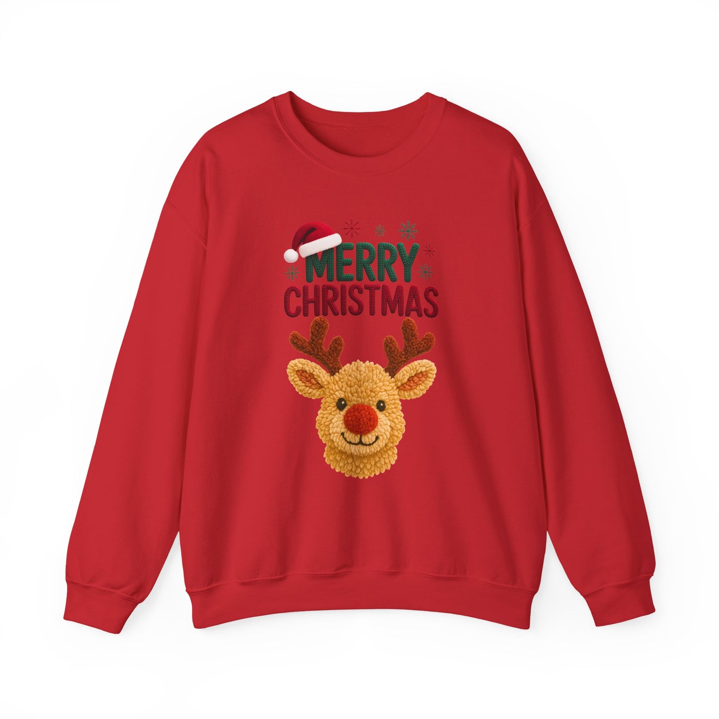 Santa Hat Reindeer Merry Christmas Sweatshirt