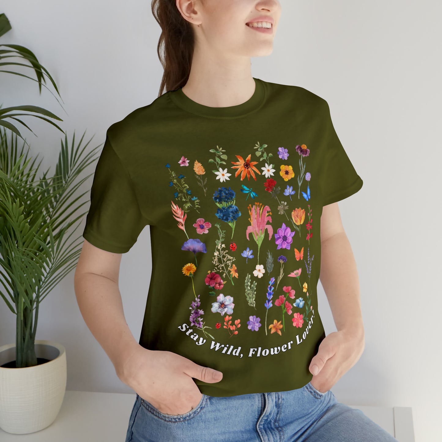 Wildflower Tshirt Flowers Shirt Floral Tshirt Flower Shirt Gift for Women - Ladies Shirts Best Friend Gift, Plant Mom Stay Wild flower lover