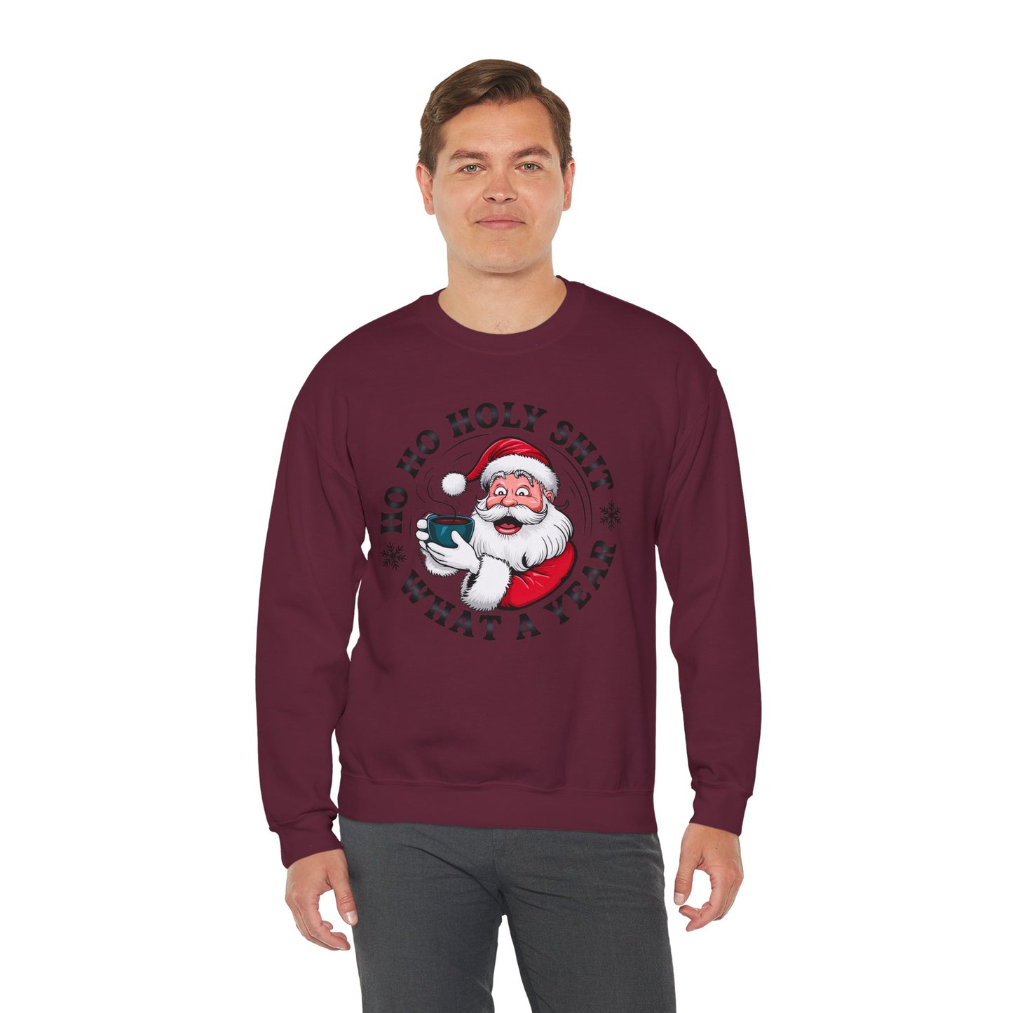 Ho Ho Holy Shit Christmas Sweatshirt Unisex Crew – GiftsMojo