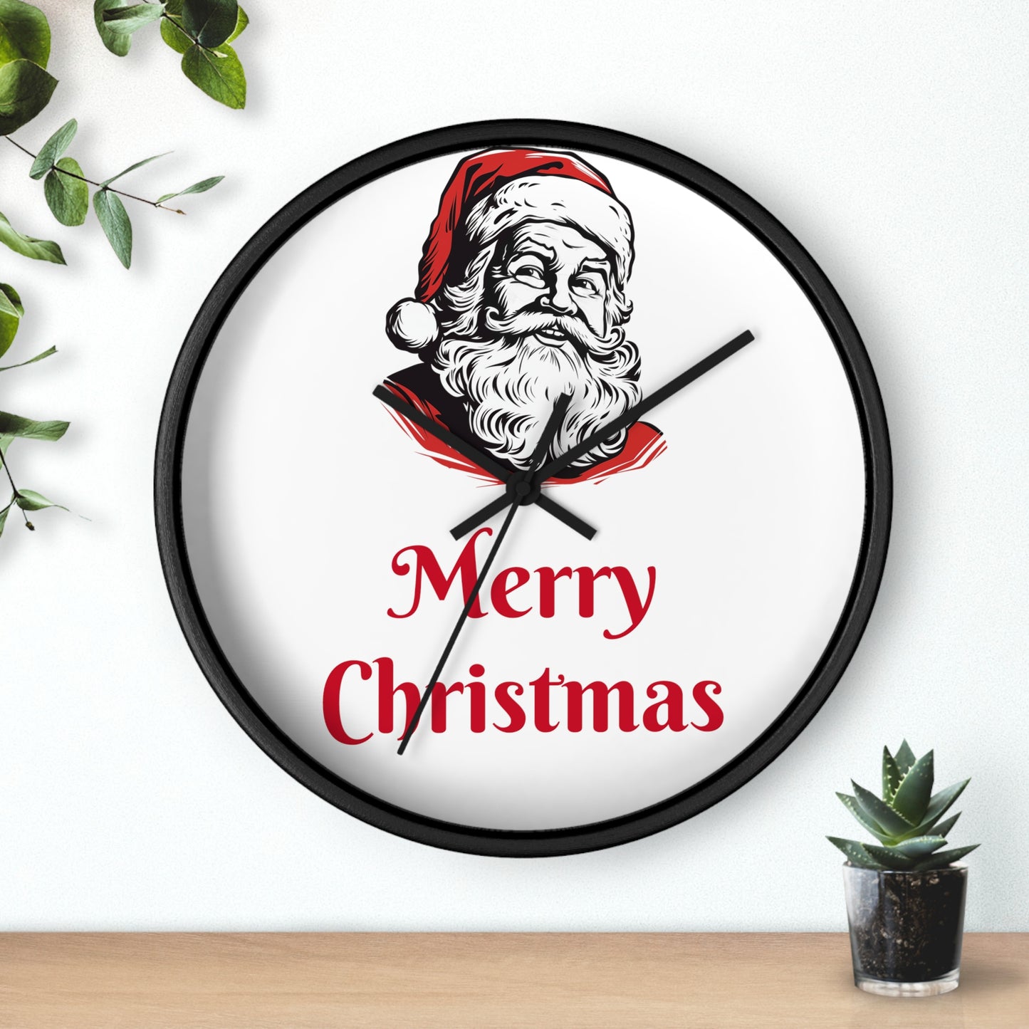 Santa Christmas Wall Clock - Festive Xmas Decor Family Gift Idea