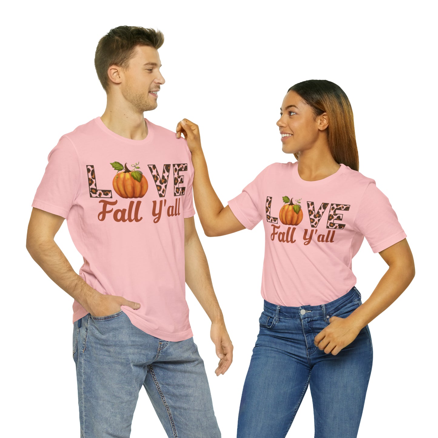 Leopard Print Love Fall Y'all Shirt, Pumpkin Shirt, Fall Shirt for Fall Lover, Fall gift