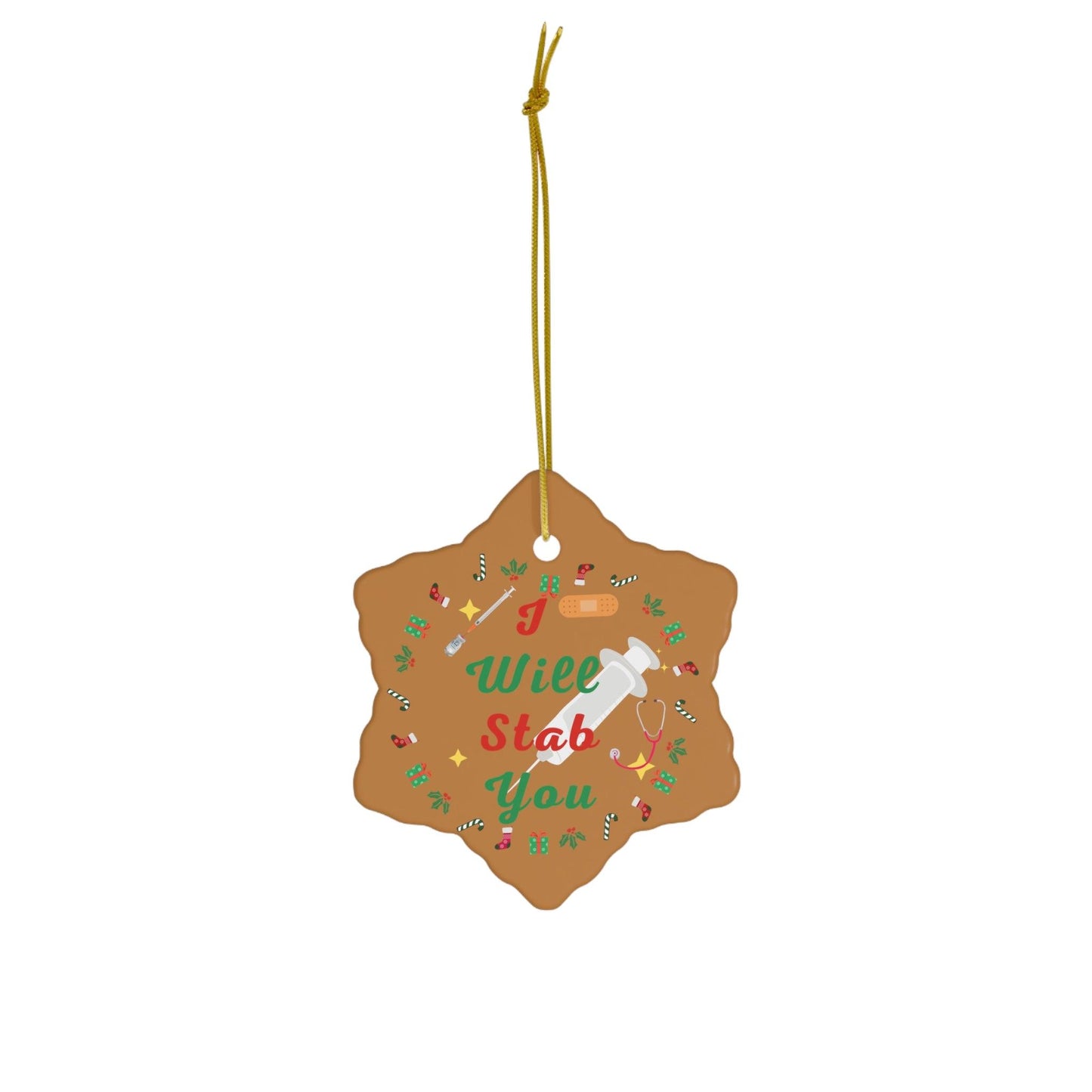 I will Stab You Nurse Christmas Ornament Nurse Ornament Nurse Christmas Tree Ornament Nurse Care Ornament Nurses Ornament Occupation Job - Giftsmojo