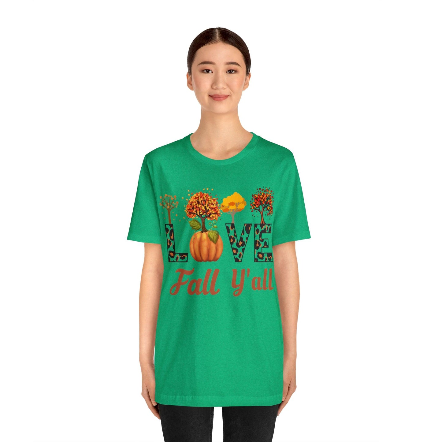 Leopard Print Love Fall Y'all, Fall shirt, Fall lover gift, Nature lover gift. - Giftsmojo