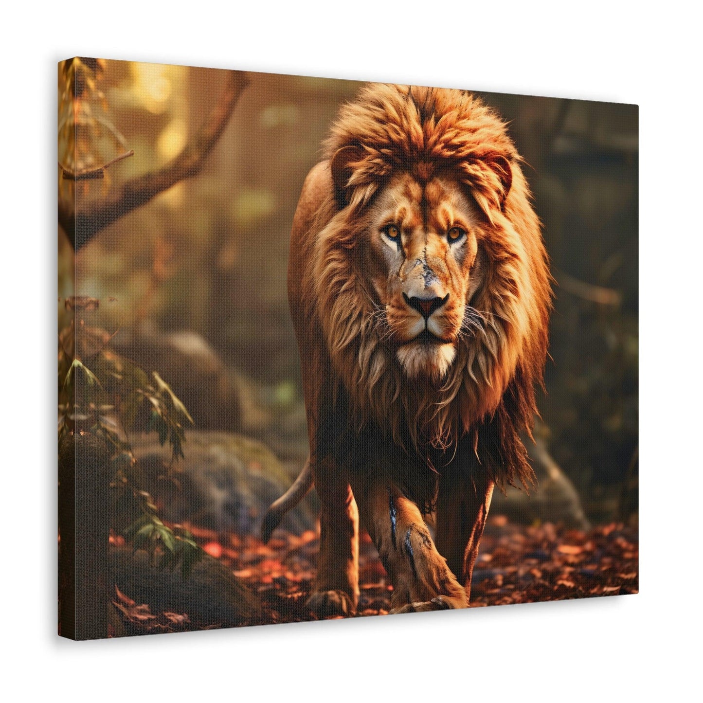 Wounded Lion In Nature Art Canvas Gallery Wraps Lion Print Large Canvas Art Animal Wall Art minimalist Wall Art Lover Gift
