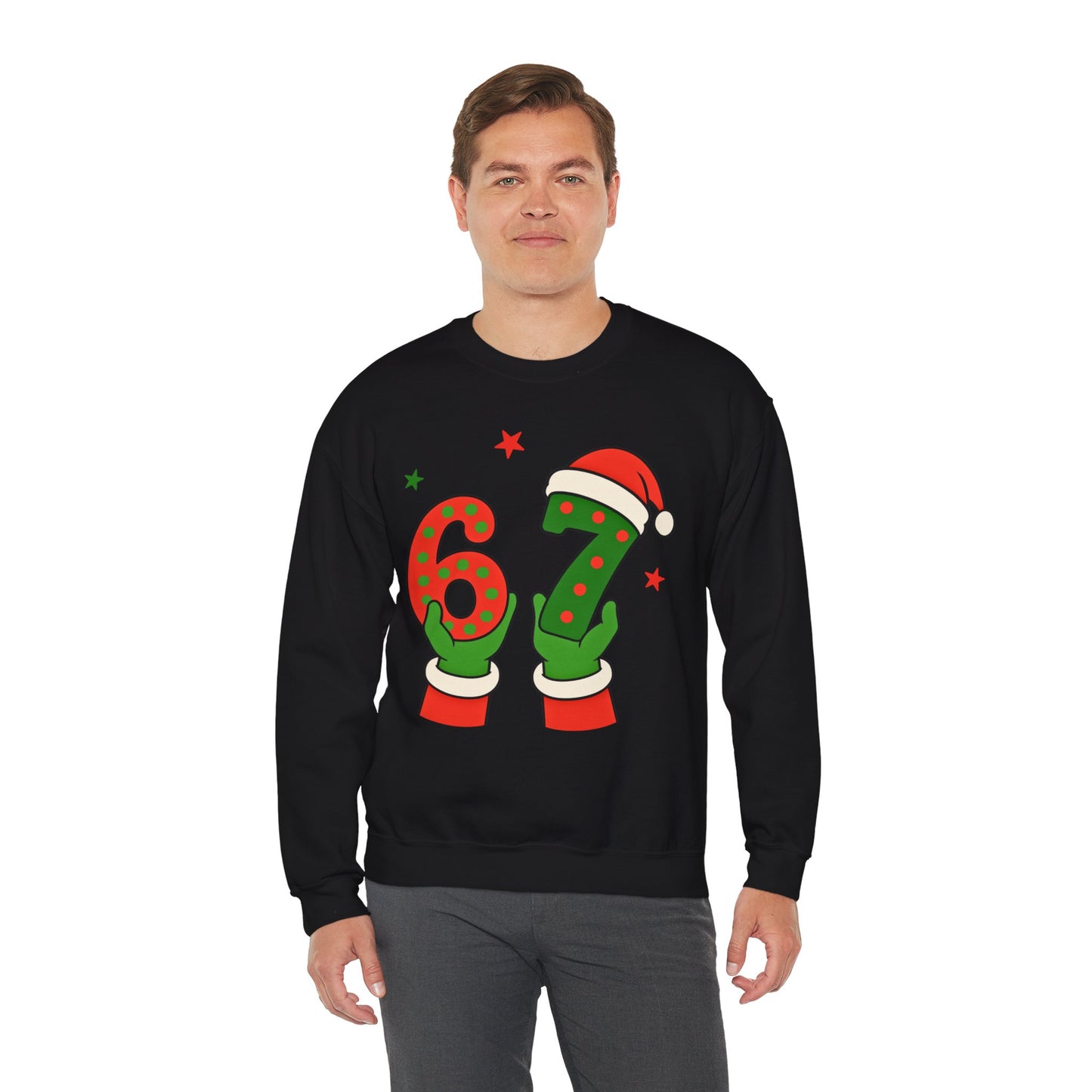 Grinch Hands Holding 'Six Seven' Sweatshirt