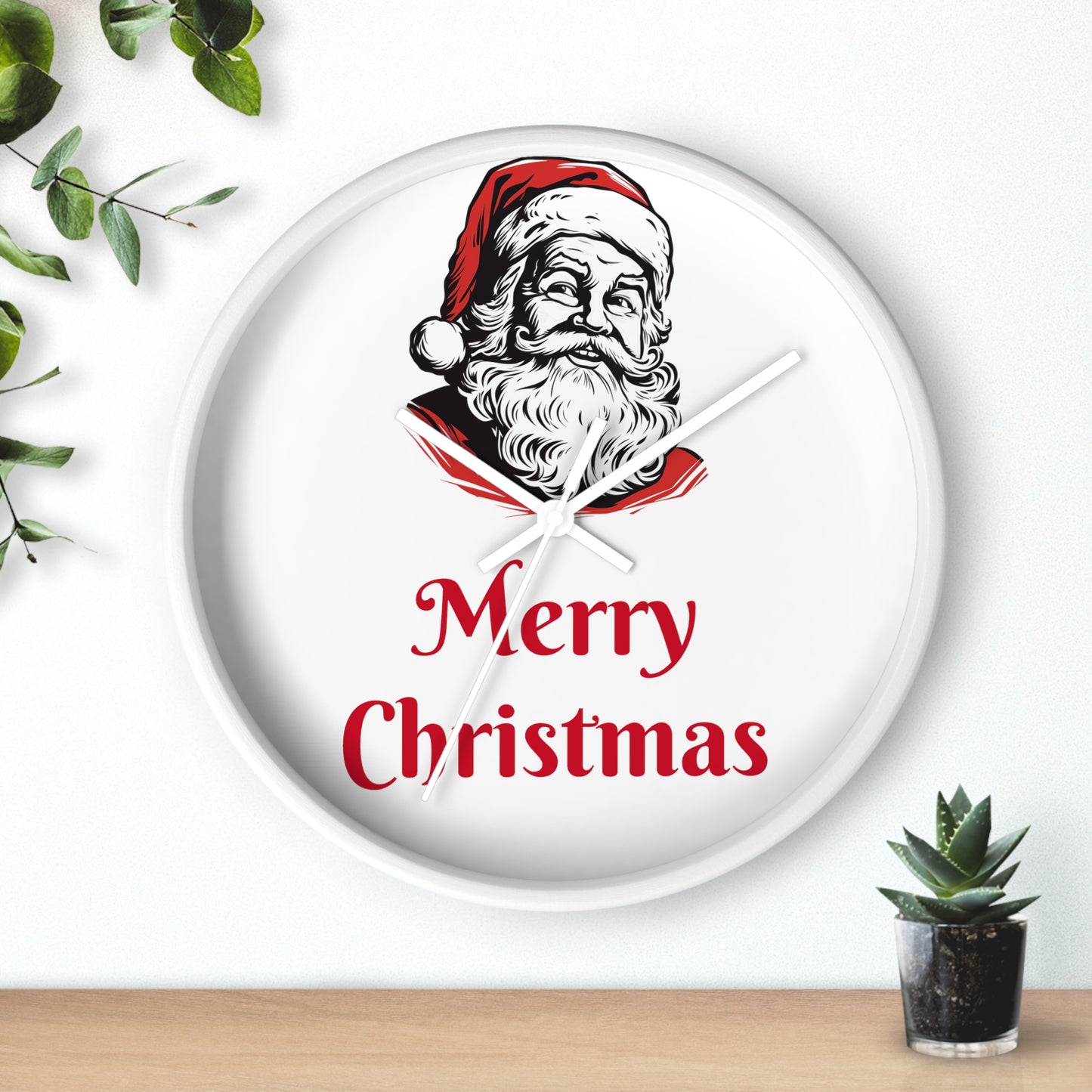 Santa Christmas Wall Clock - Festive Xmas Decor Family Gift Idea