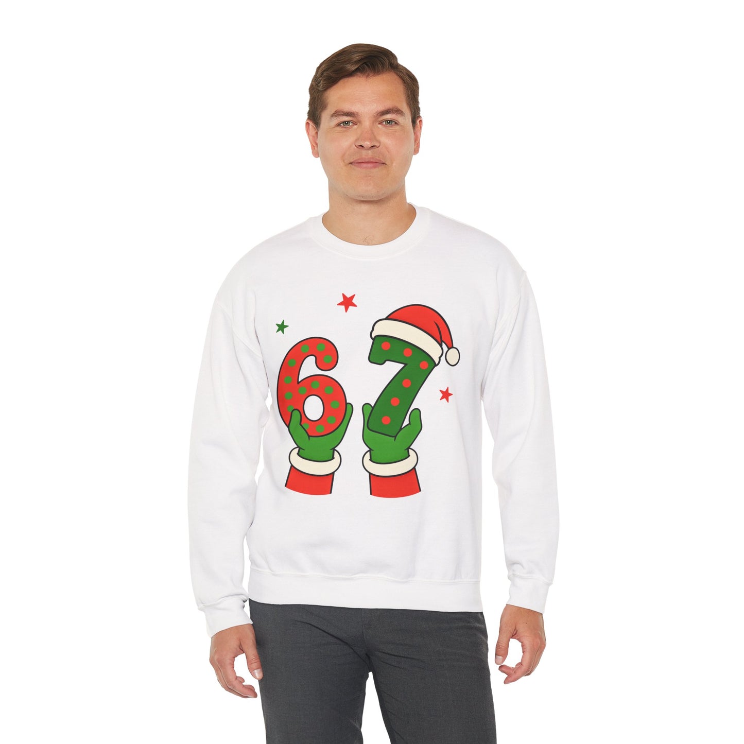 Grinch Hands Holding 'Six Seven' Sweatshirt