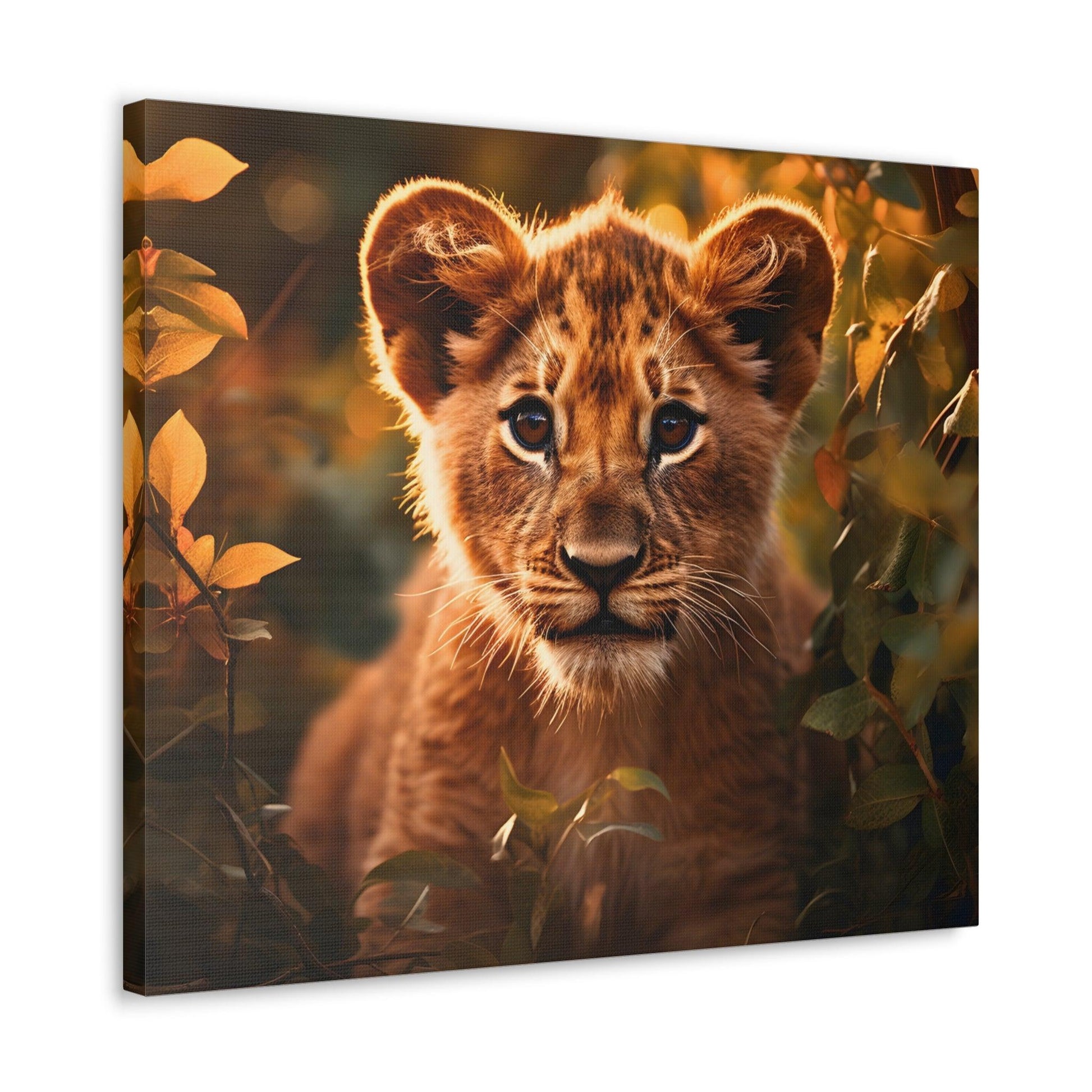 Baby Lion Cub Print Animal Nature Art Safari Nursery Canvas Gallery Wraps Baby Lion Print Large Canvas Art Animal Wall Art Lover Gift - Giftsmojo