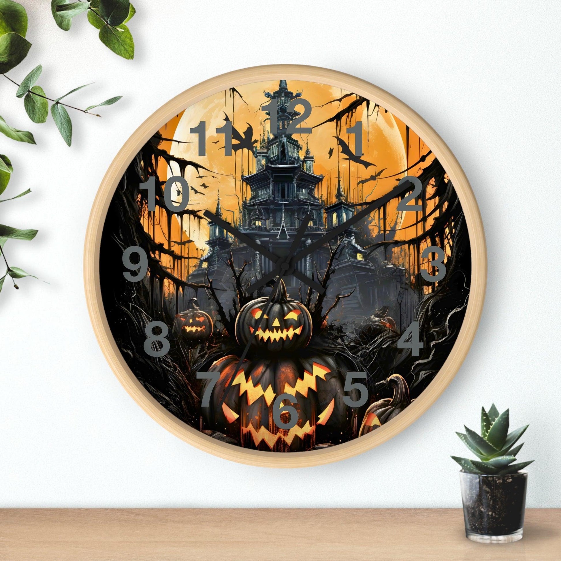 Halloween Ghost Wall Clock Halloween Wall Clocks Halloween Clock Fall Clock Halloween Decor - Giftsmojo