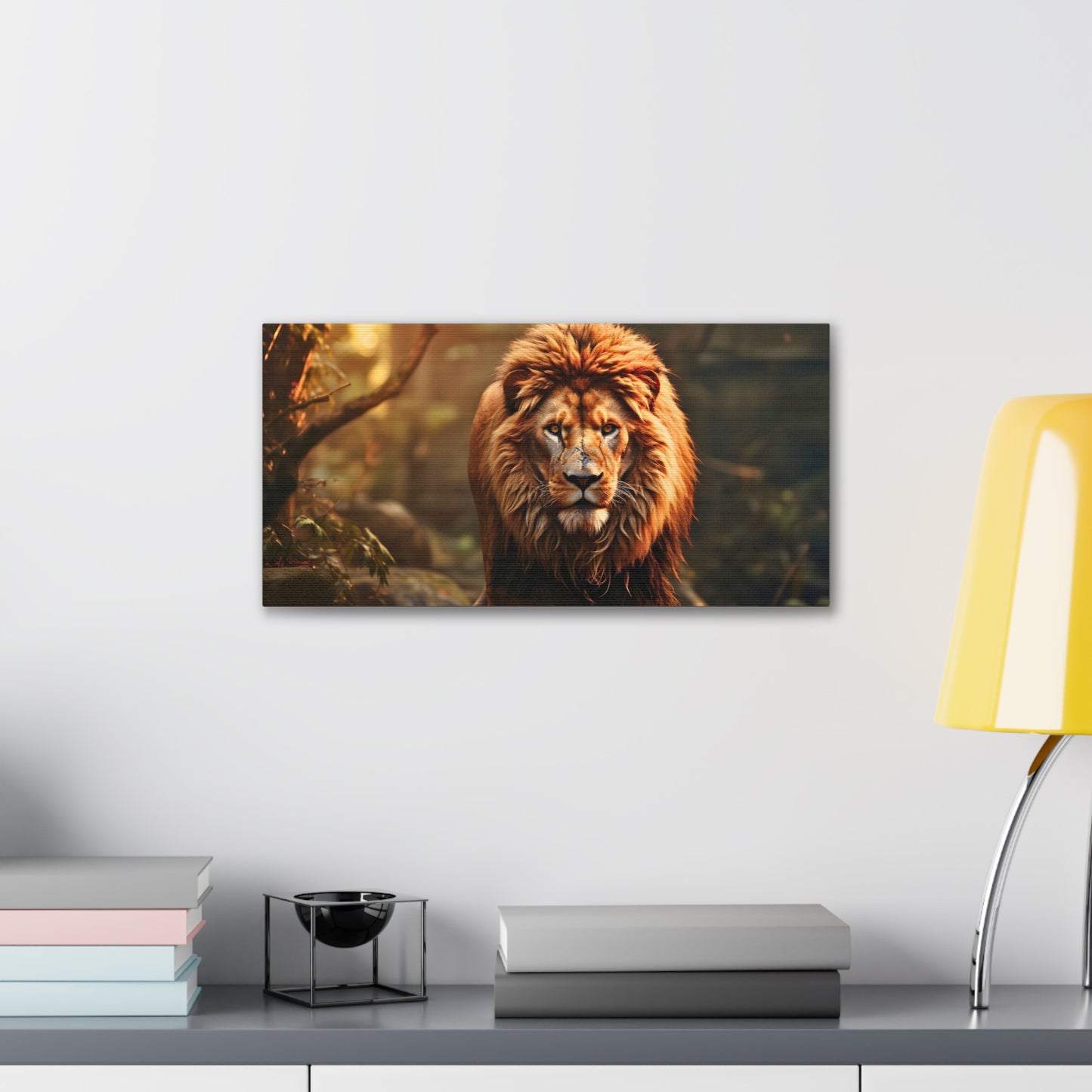 Wounded Lion In Nature Art Canvas Gallery Wraps Lion Print Large Canvas Art Animal Wall Art minimalist Wall Art Lover Gift