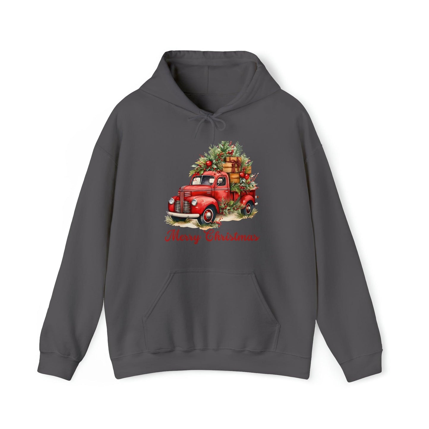 Christmas Tree Truck Hooded Sweatshirt Christmas Truck Sweatshirt Christmas Sweater Truck Pullover Christmas Tree Sweat Pine Tree Pullover - Giftsmojo