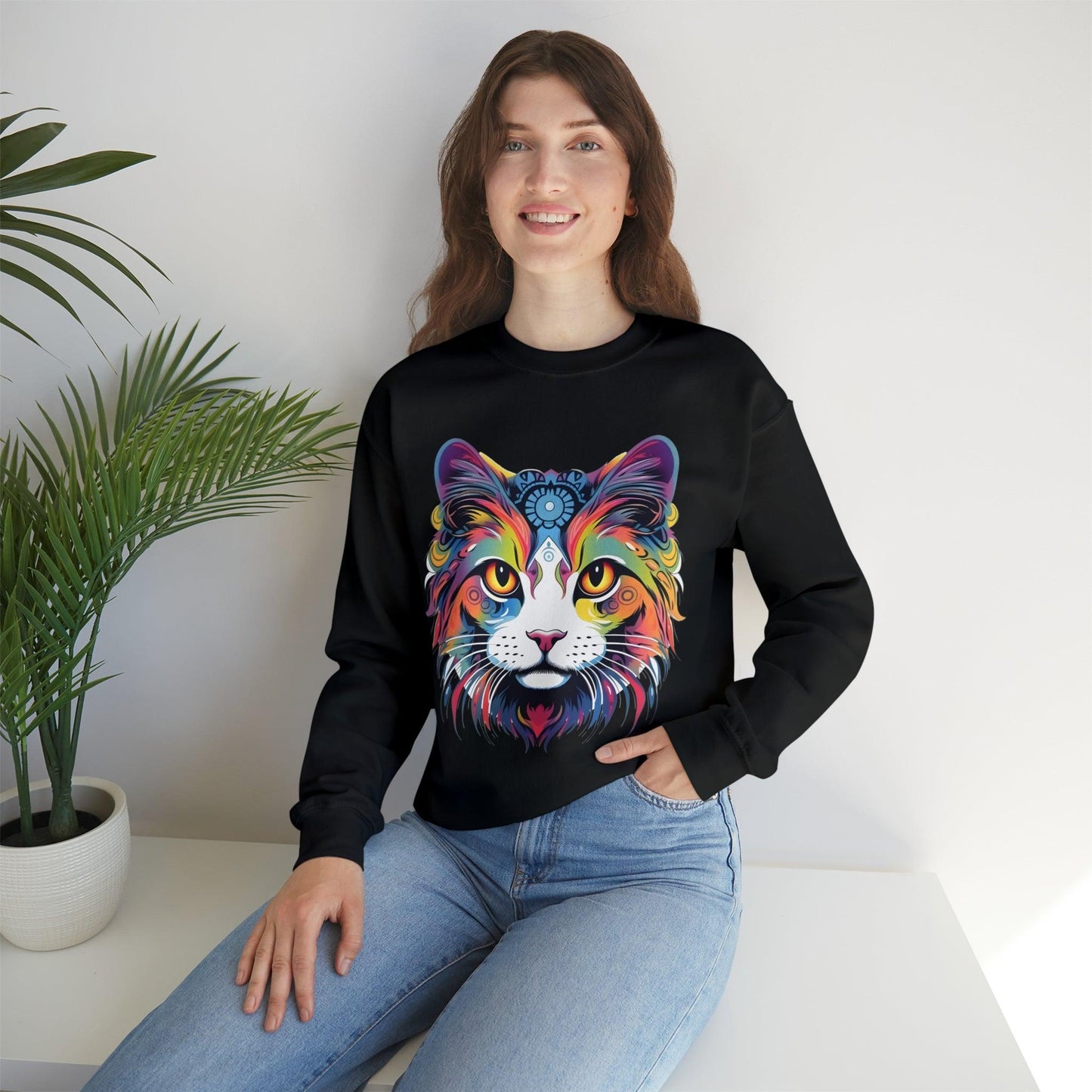 Vintage Cat Lover Sweater Animal Lover Gift Cat Mom Gift Cat Lover Gift Cat Mom Sweatshirt Retro Cat Sweatshirt Cat Crewneck Sweatshirt - Giftsmojo