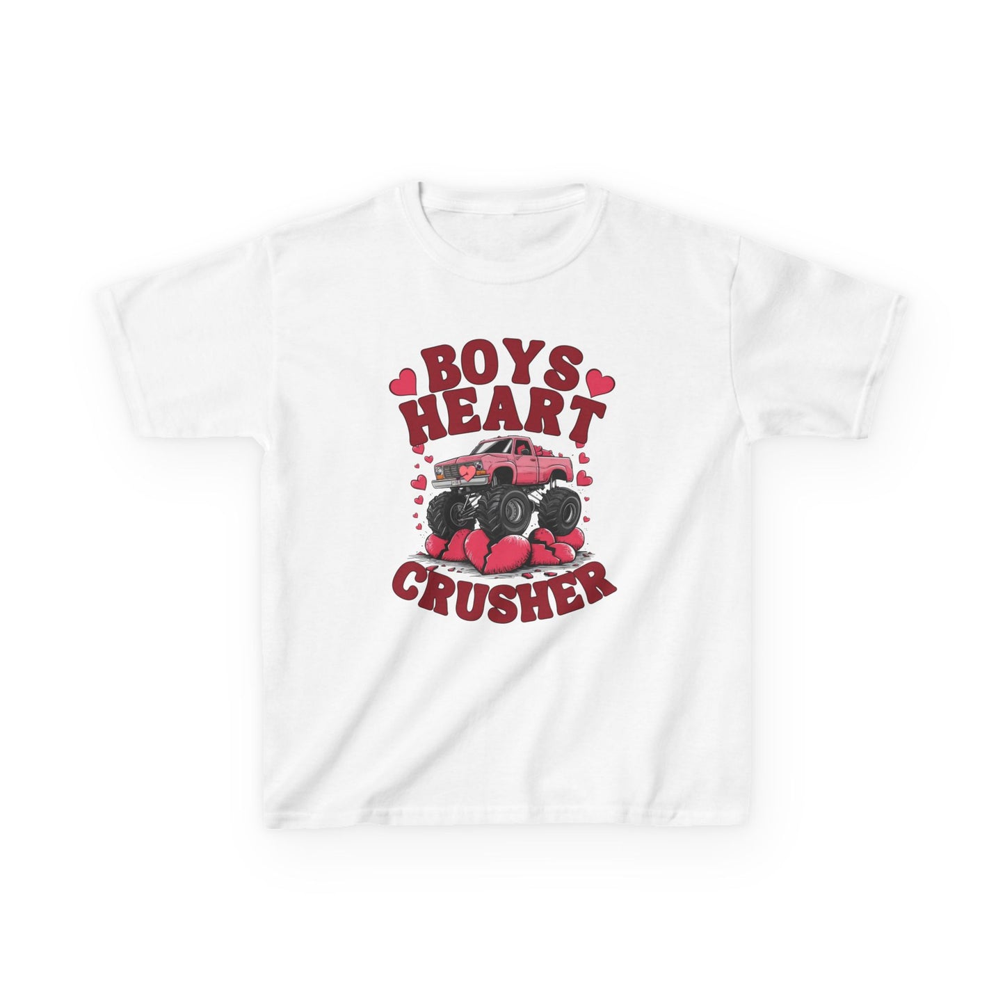 Boys Heart Crusher' Monster Truck Unisex Tee - Fun Graphic T-Shirt for Kids and Teens