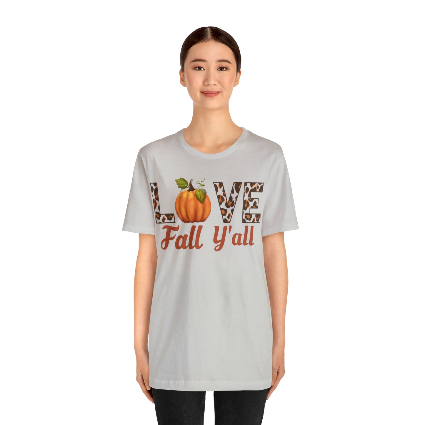 Leopard Print Love Fall Y'all Shirt, Pumpkin Shirt, Fall Shirt for Fall Lover, Fall gift