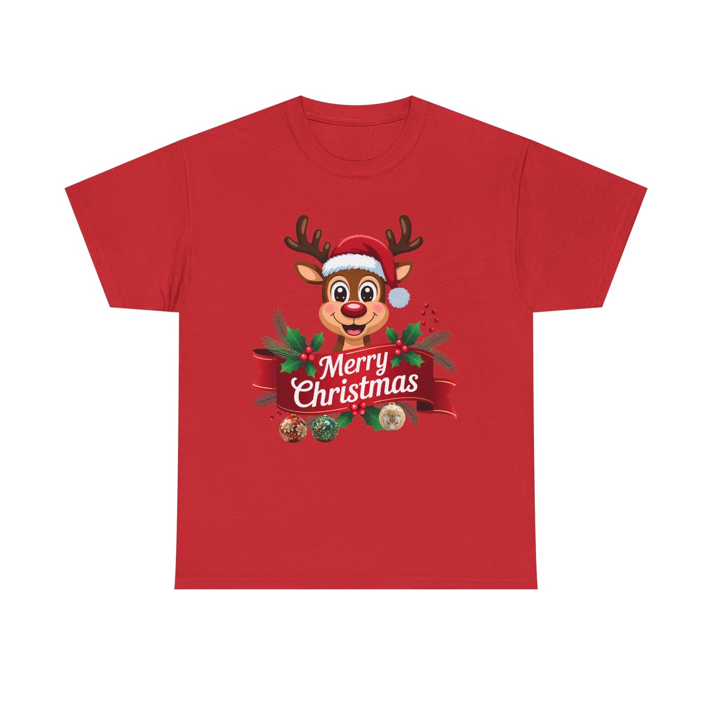 Christmas Reindeer Tee — Merry Christmas Cute Holiday Shirt