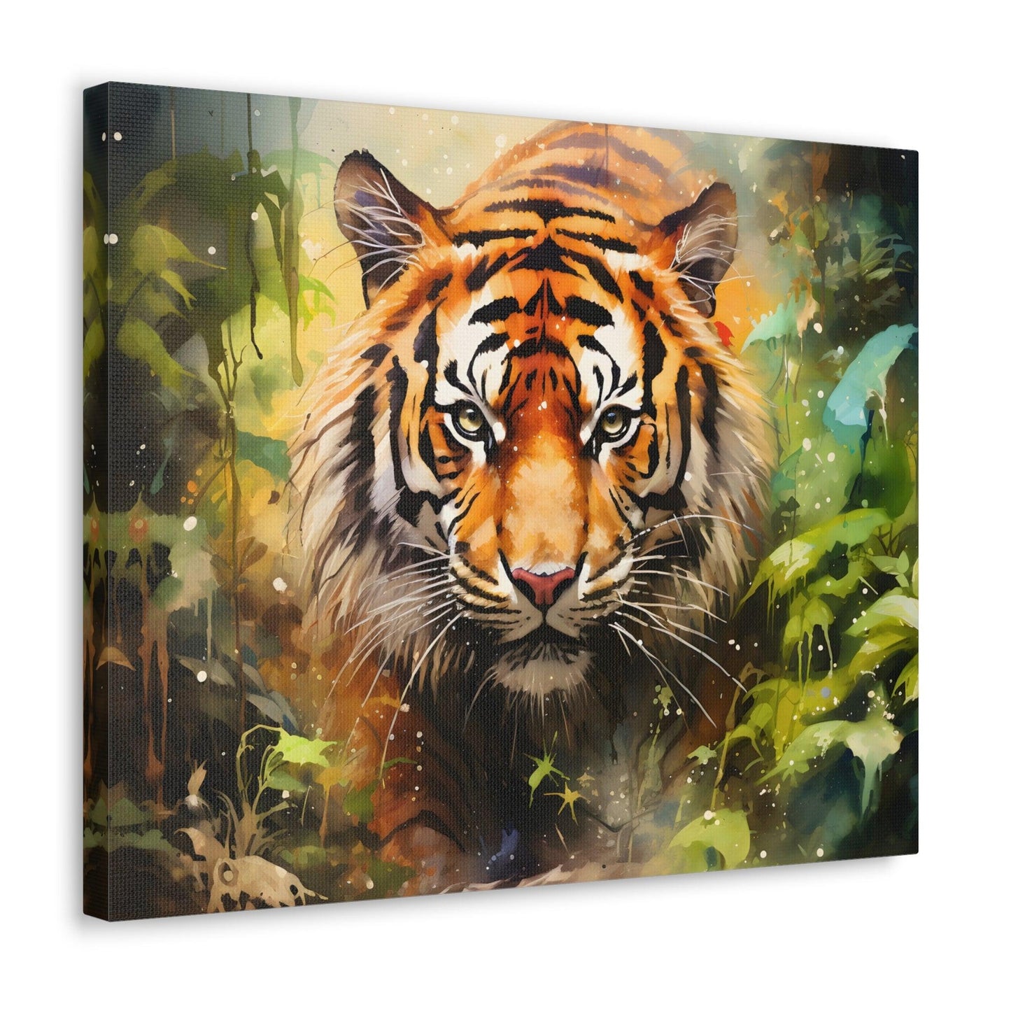 Watercolor Tiger In Nature Art Canvas Gallery Wraps Tiger Print Large Canvas Art Animal Wall Art minimalist Wall Art Lover Gift - Giftsmojo