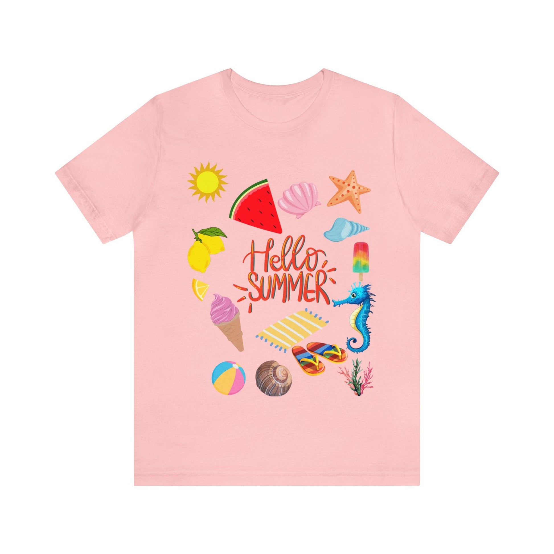 Hello Summer shirt, Summer shirts for women and men, Summer Casual Top Tee - Giftsmojo