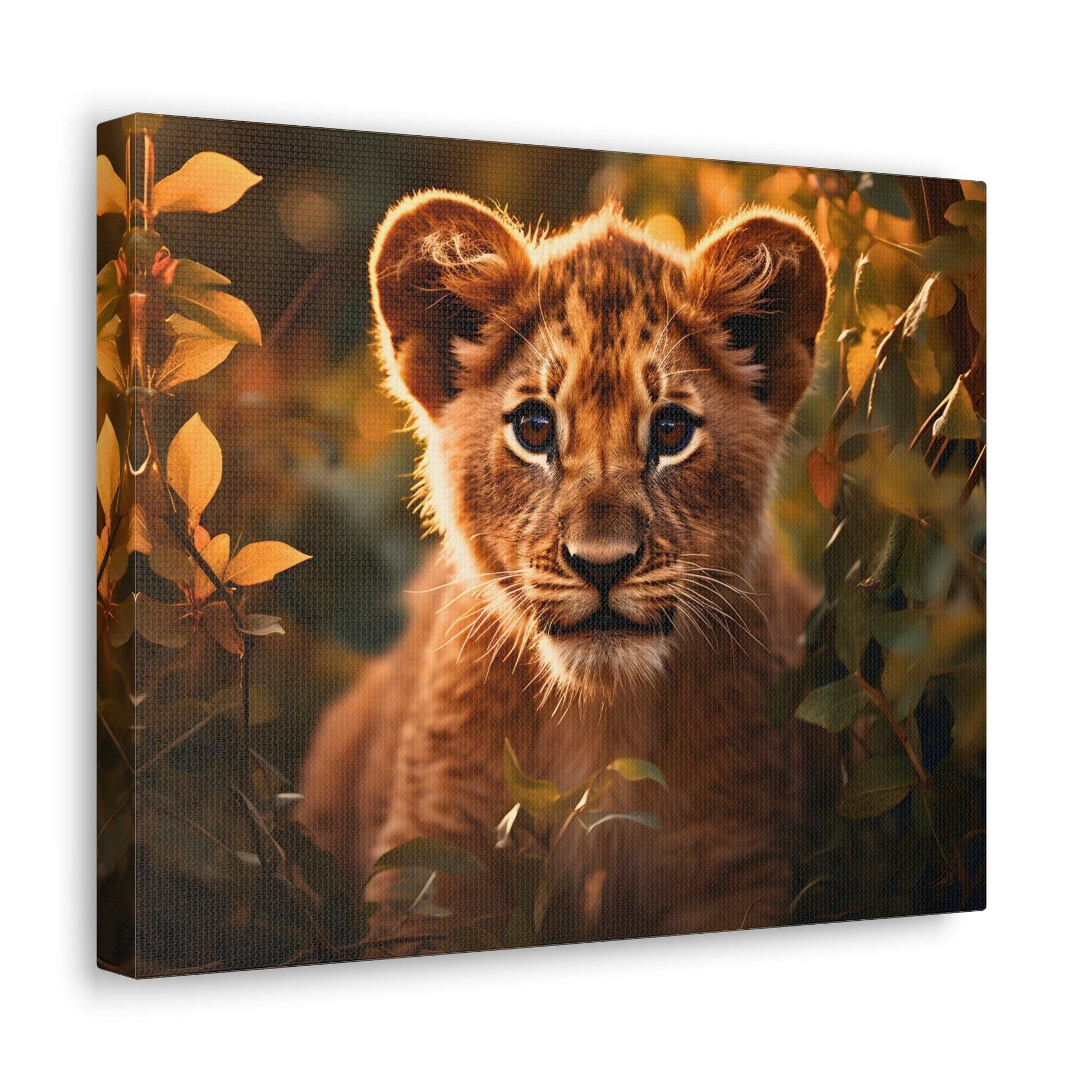 Baby Lion Cub Print Animal Nature Art Safari Nursery Canvas Gallery Wraps Baby Lion Print Large Canvas Art Animal Wall Art Lover Gift - Giftsmojo