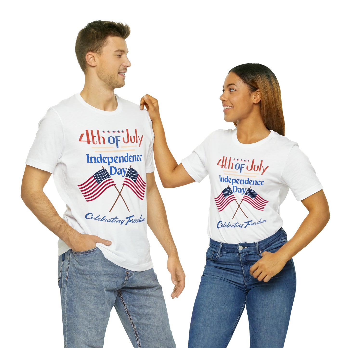 Express Your Patriotism with 4th of July Flag Shirt: Independence Day, Fireworks, Celebrating Freedom - Perfect for Women and Men