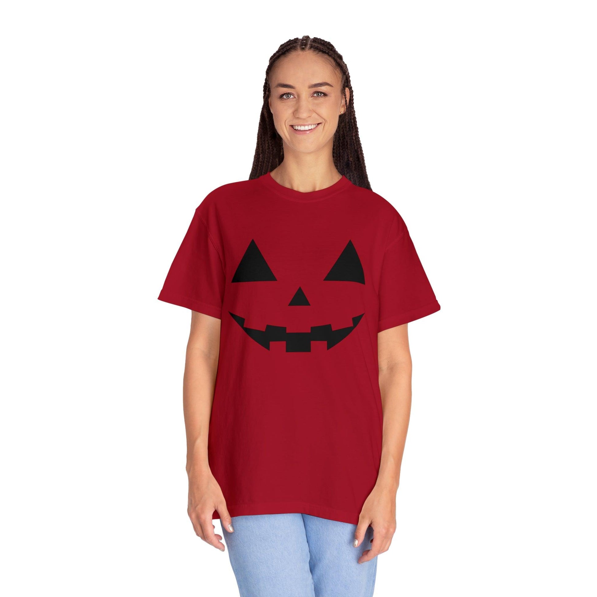 Cute Pumpkin Face Shirt Retro Halloween Tshirt, Vintage Shirt Halloween Shirt Pumpkin Face Halloween Costume Comfort Colors - Giftsmojo