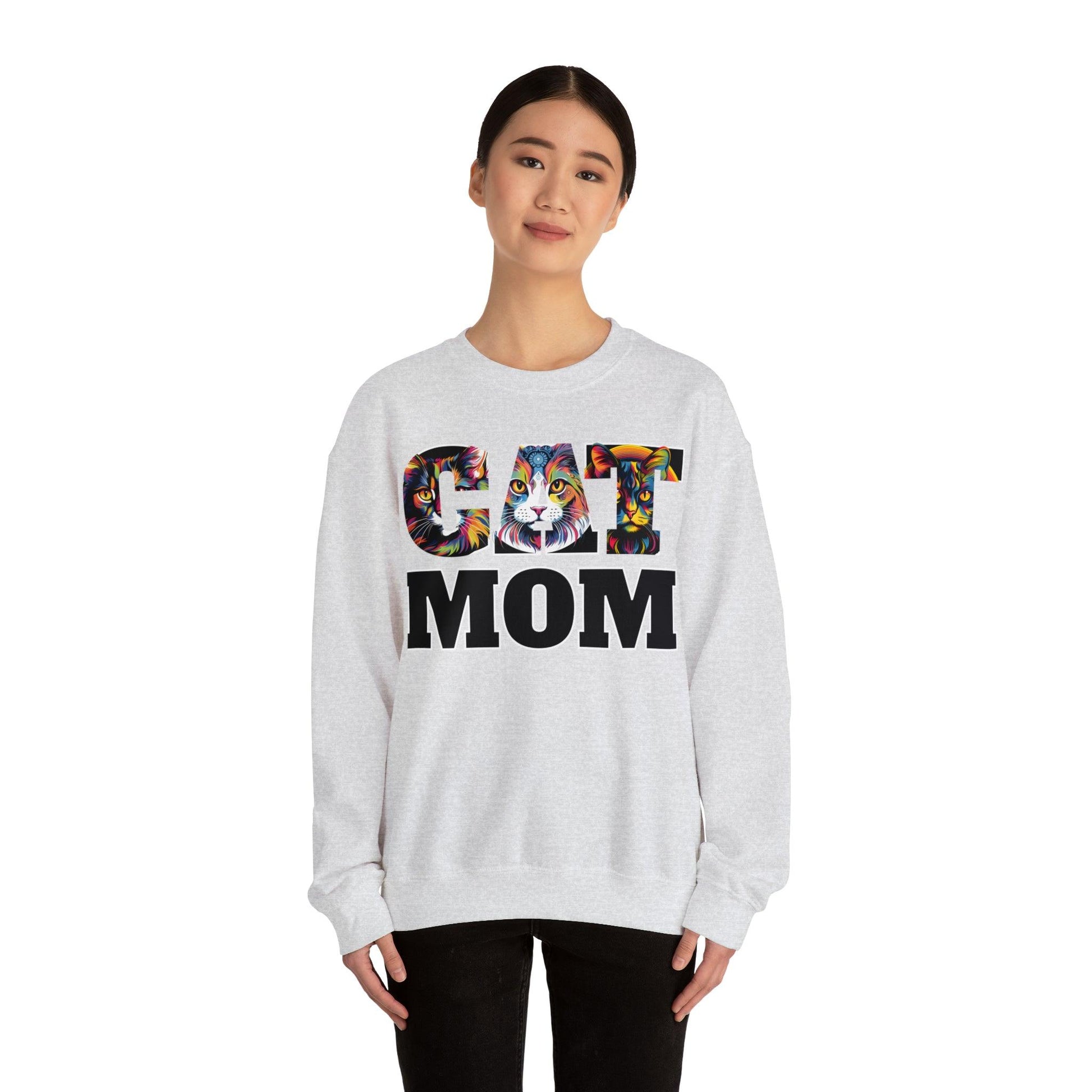 Cat Mom Sweatshirt Cat Sweatshirt Cat Crewneck Sweatshirt Cat Mom Gift Cat Lover Gift Cat Mama Shirt Cat Lover Sweater Animal Lover Gift - Giftsmojo