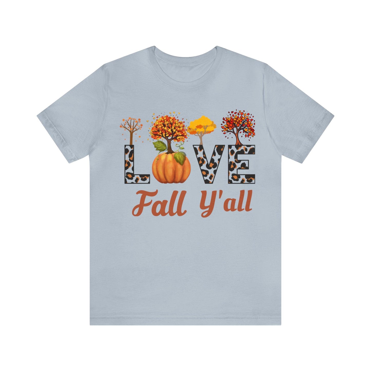 Leopard Print Love Fall Y'all, Fall shirt, Fall lover gift, Nature lover gift. - Giftsmojo