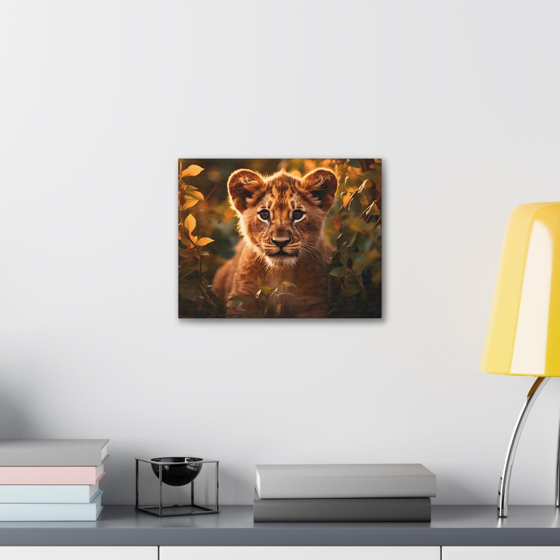 Baby Lion Cub Print Animal Nature Art Safari Nursery Canvas Gallery Wraps Baby Lion Print Large Canvas Art Animal Wall Art Lover Gift - Giftsmojo