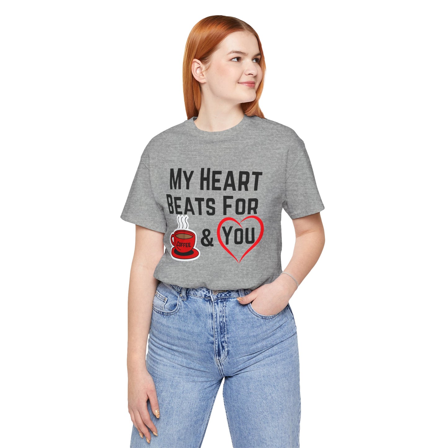 Coffee Lover Unisex Tee - My Heart Beats Design