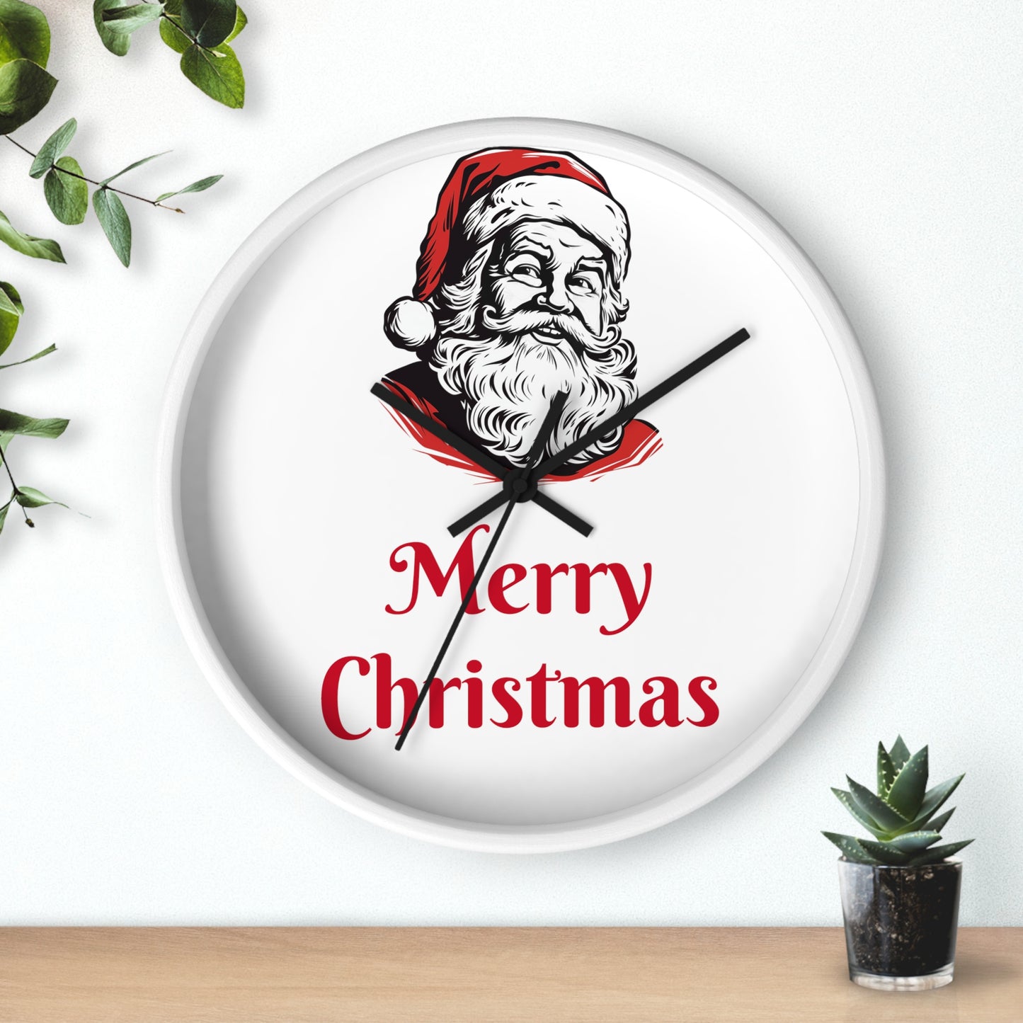 Santa Christmas Wall Clock - Festive Xmas Decor Family Gift Idea