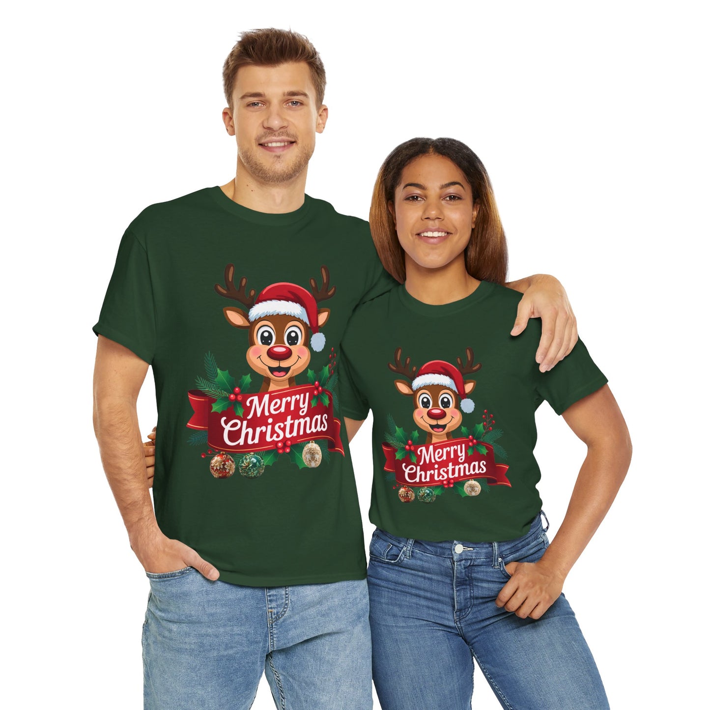 Christmas Reindeer Tee — Merry Christmas Cute Holiday Shirt