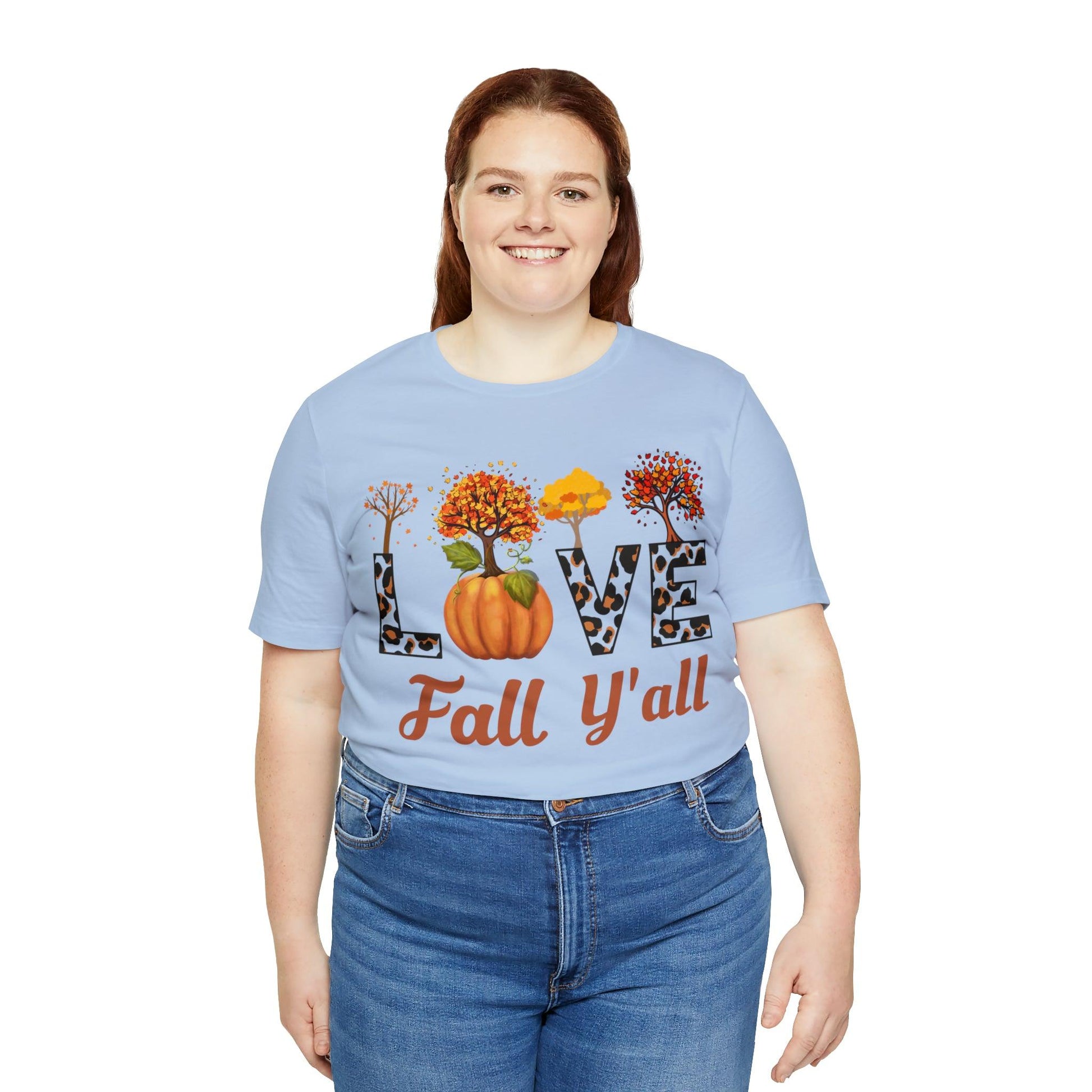 Leopard Print Love Fall Y'all, Fall shirt, Fall lover gift, Nature lover gift. - Giftsmojo