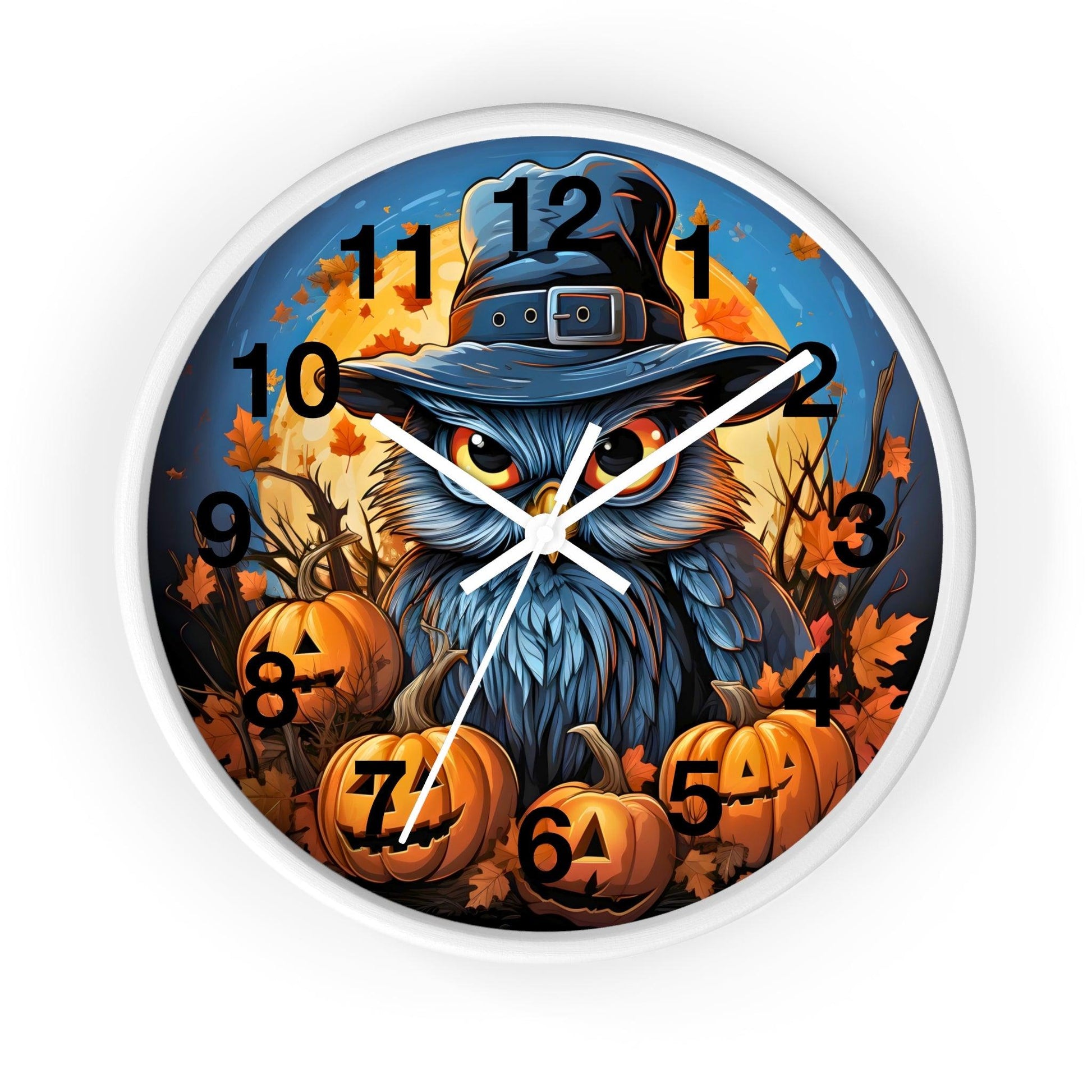 Happy HALLOTHANKSMAS Wall Clock Halloween Wall Clocks Thanksgiving Clock Fall Clock Halloween Decor - Giftsmojo