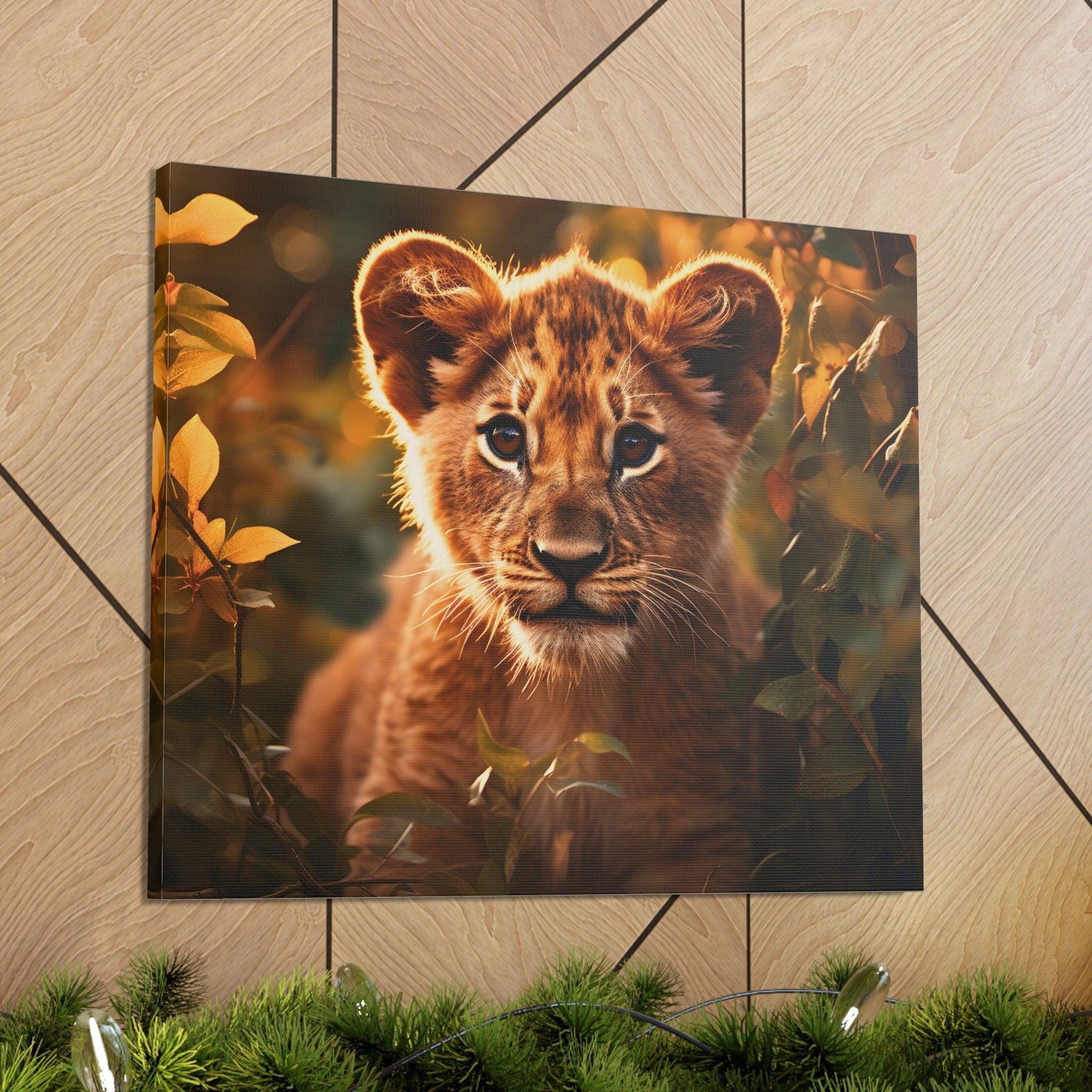 Baby Lion Cub Print Animal Nature Art Safari Nursery Canvas Gallery Wraps Baby Lion Print Large Canvas Art Animal Wall Art Lover Gift - Giftsmojo