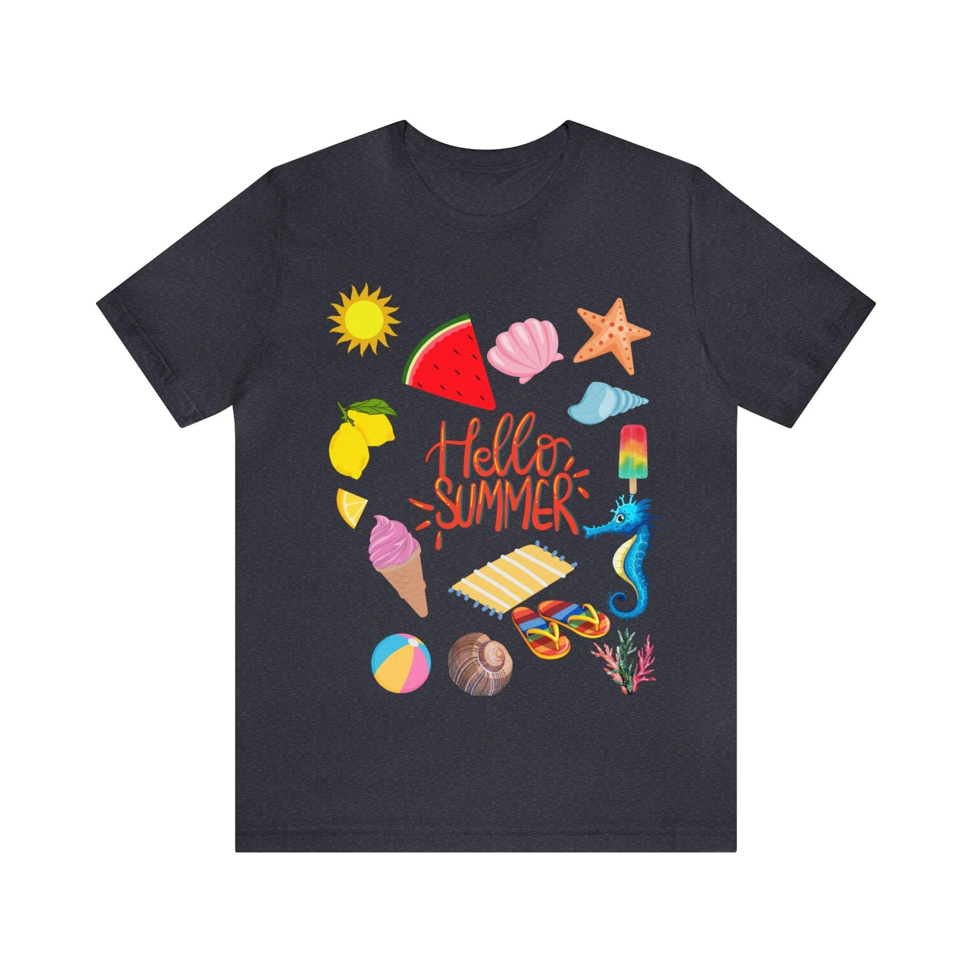 Hello Summer shirt, Summer shirts for women and men, Summer Casual Top Tee - Giftsmojo