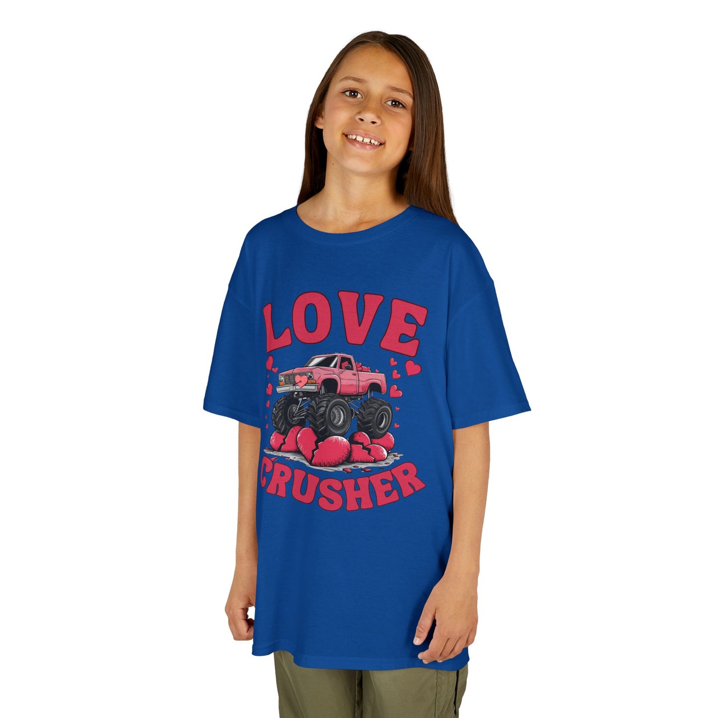 Funny Valentine Graphic Kids Tee - Love Crusher