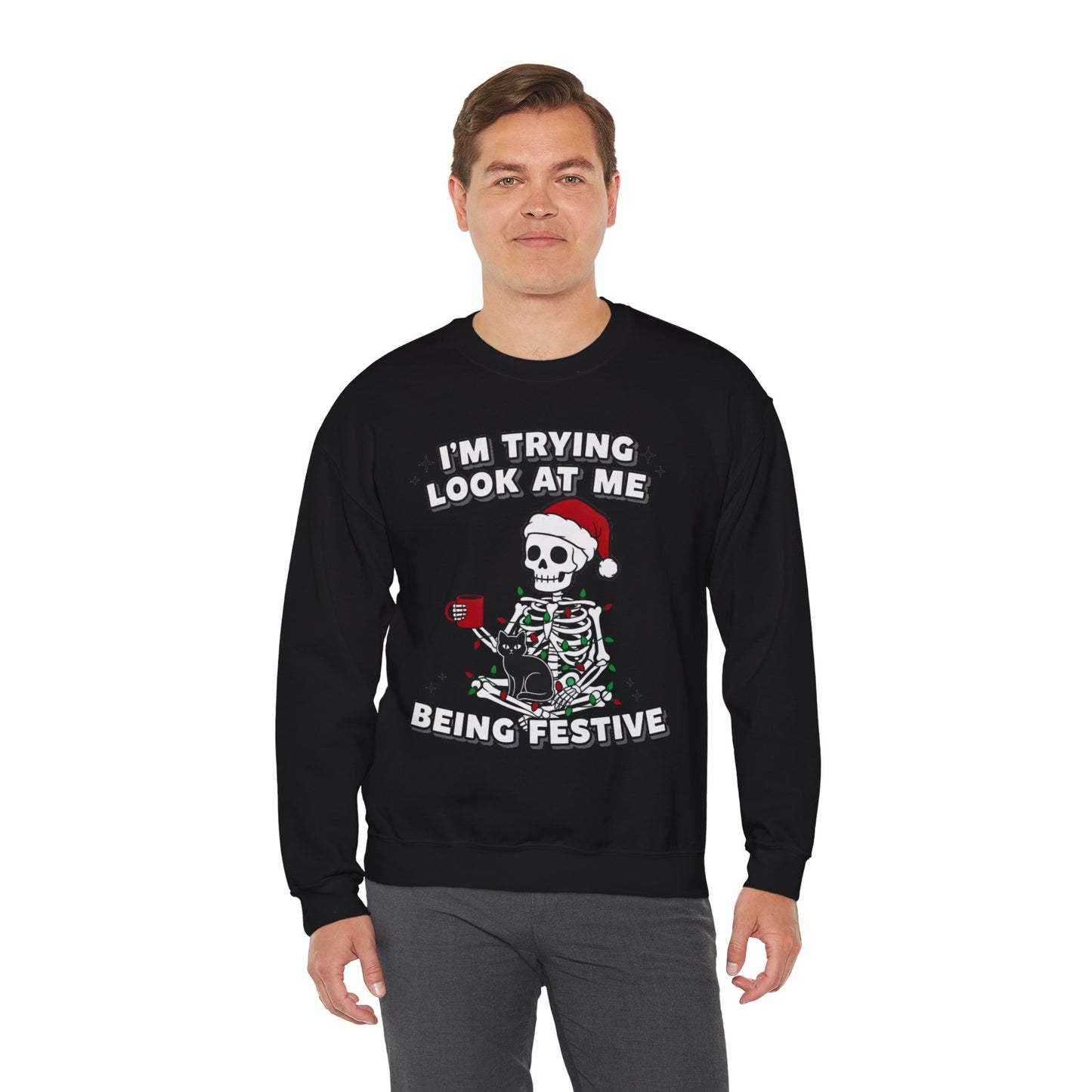 I’m Trying Look At Me Being Skeleton Xmas Crew | GiftsMojo