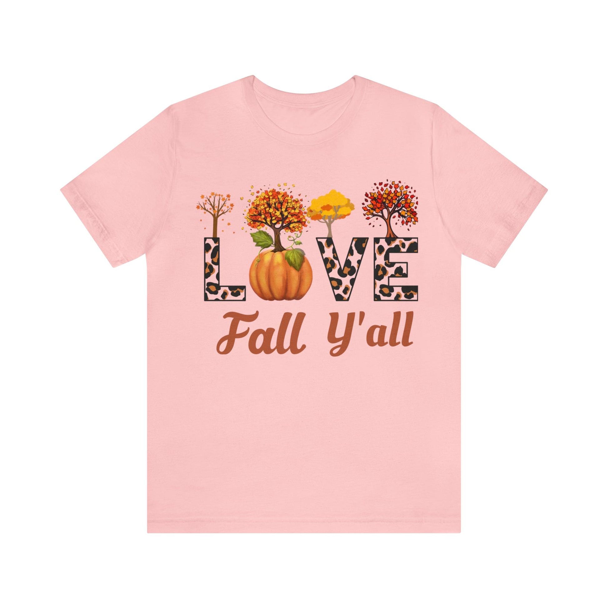 Leopard Print Love Fall Y'all, Fall shirt, Fall lover gift, Nature lover gift. - Giftsmojo