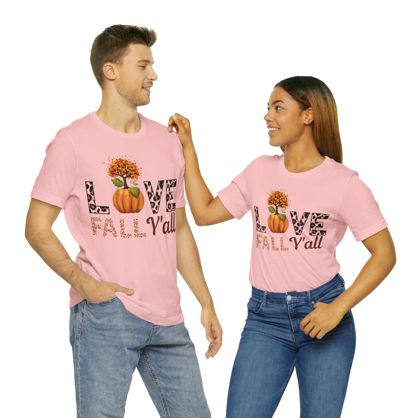 Leopard Print Love Fall Y'all shirt, Autumn Shirt, Fall shirt, Fall Gift