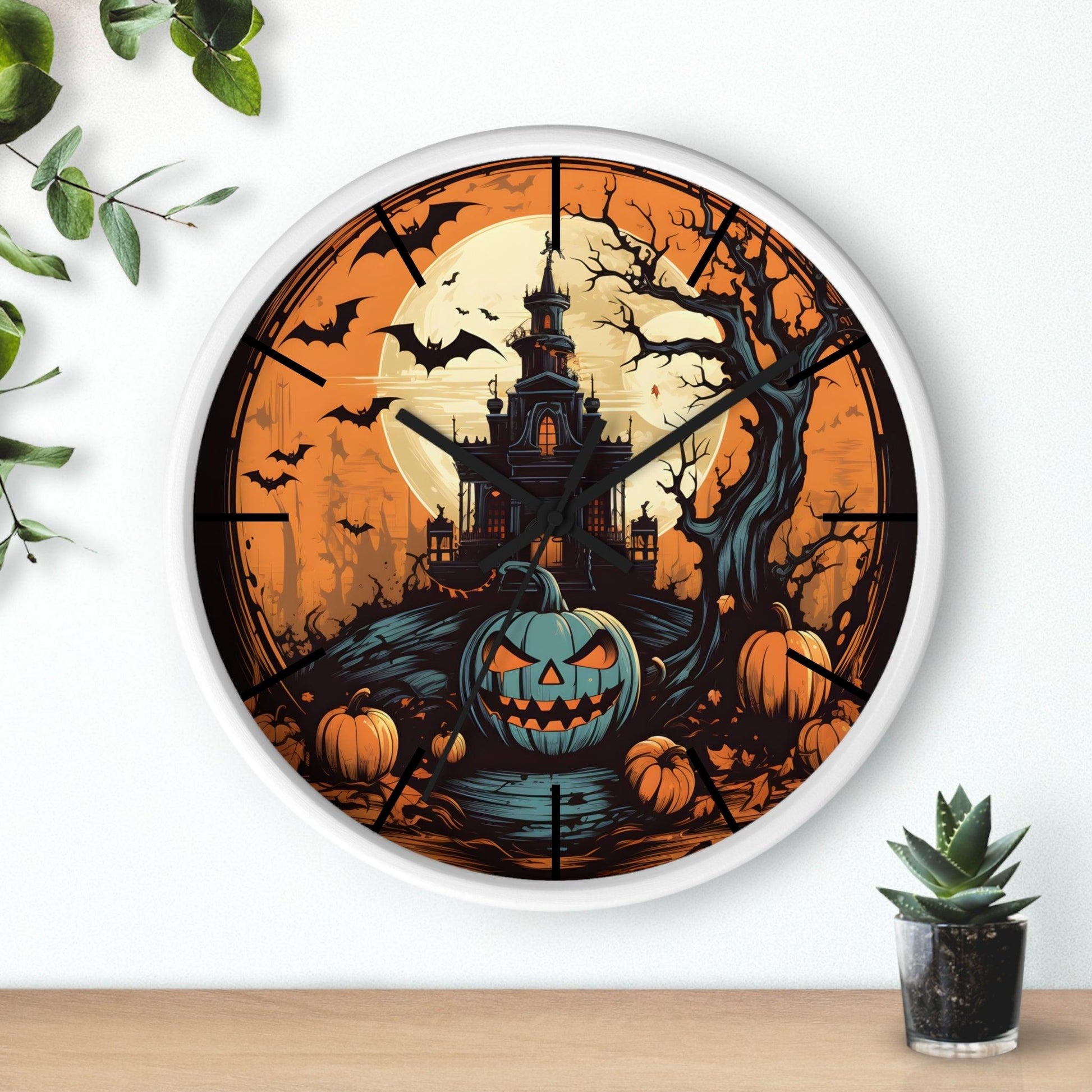 Halloween Ghost Wall Clock Halloween Wall Clocks Halloween Clock Fall Clock Halloween Decor - Giftsmojo