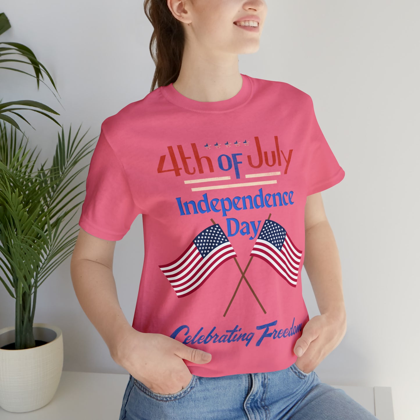 Express Your Patriotism with 4th of July Flag Shirt: Independence Day, Fireworks, Celebrating Freedom - Perfect for Women and Men