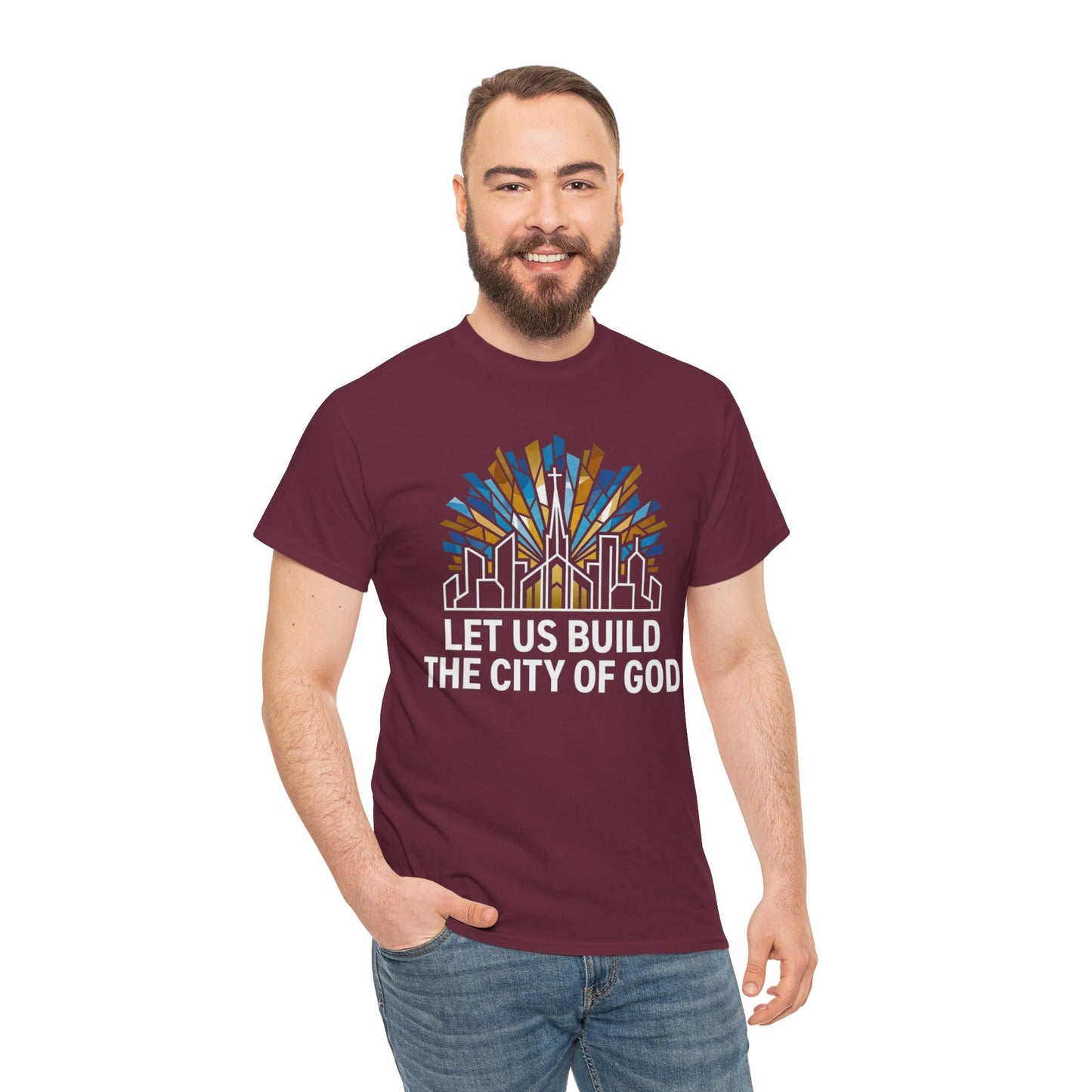 Let Us Build The City of God T-Shirt — Christian Faith Graphic Tee