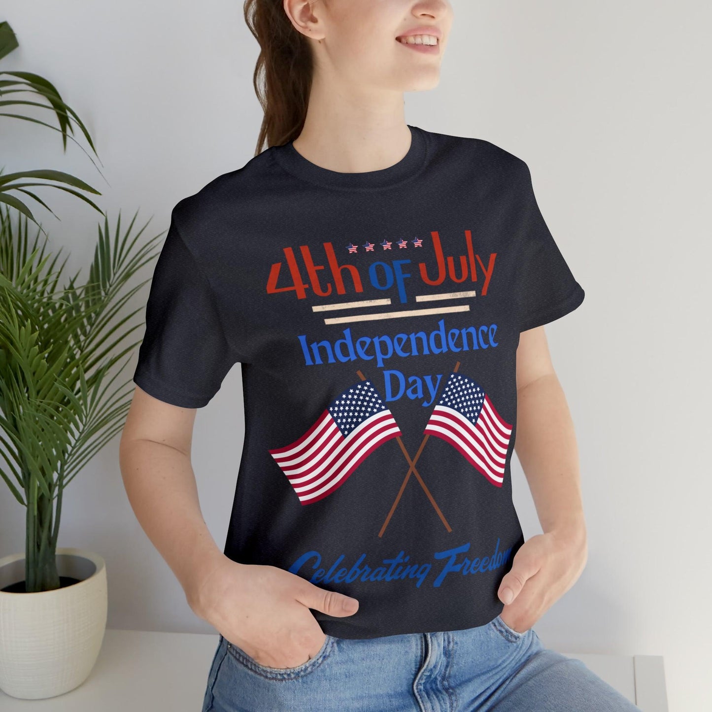 Express Your Patriotism with 4th of July Flag Shirt: Independence Day, Fireworks, Celebrating Freedom - Perfect for Women and Men - Giftsmojo