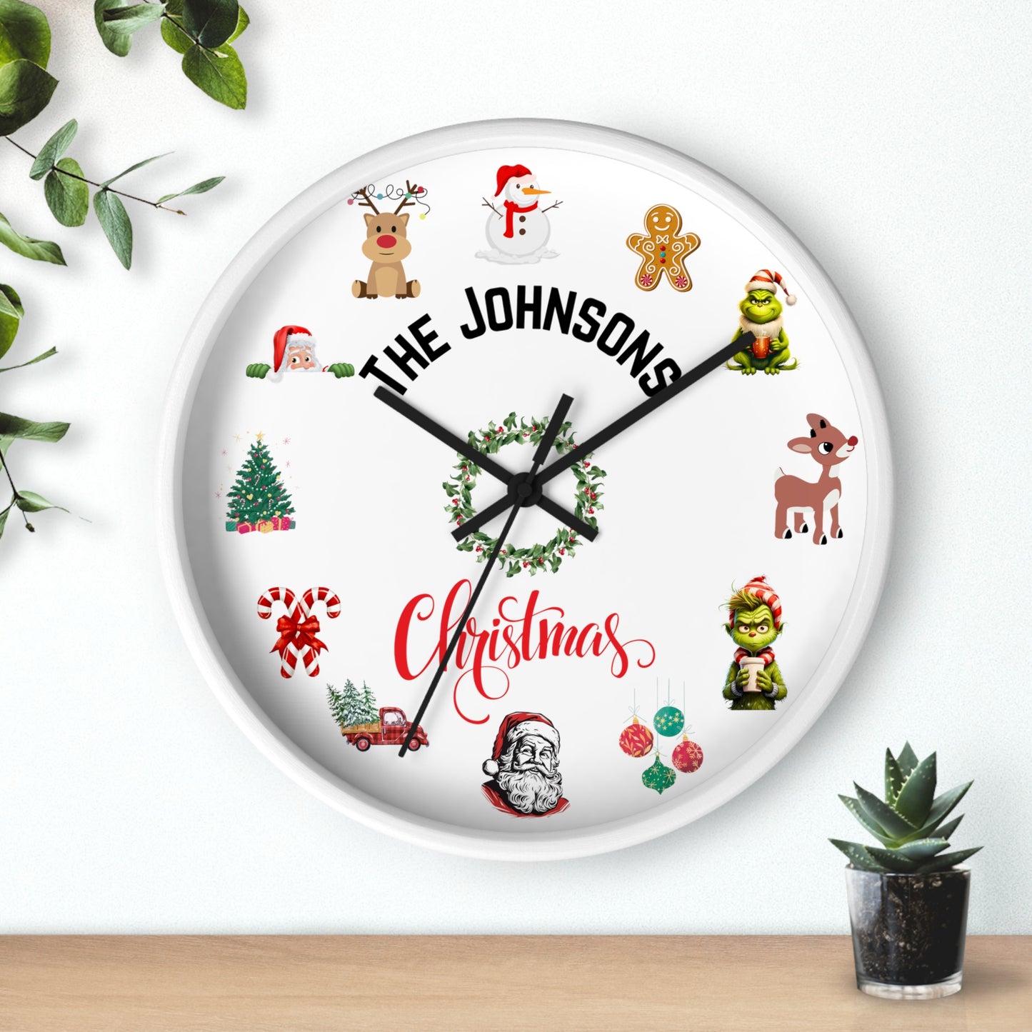 Personalized Christmas Wall Clock, Christmas Clock Christmas Gift Christmas Home Decor