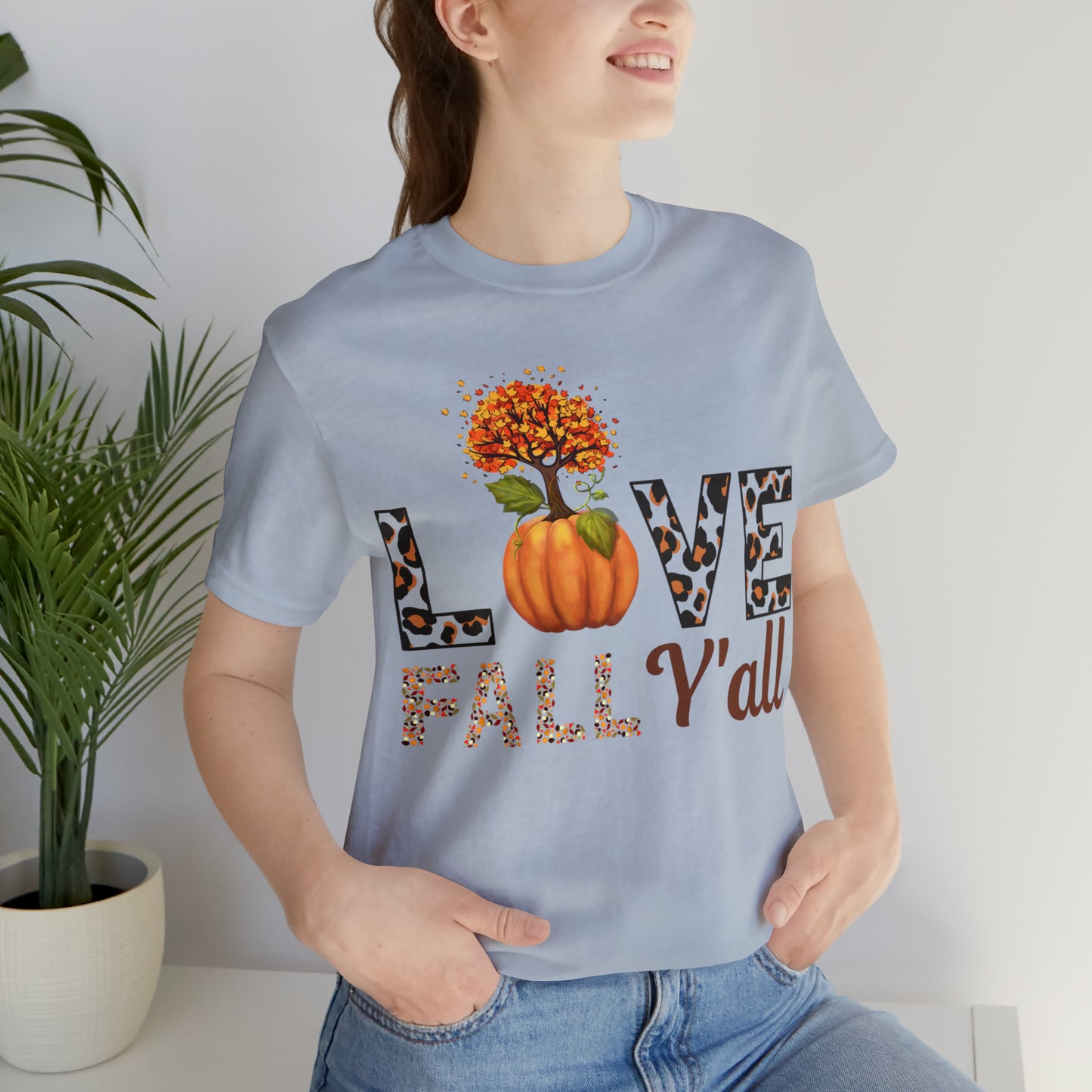 Leopard Print Love Fall Y'all shirt, Autumn Shirt, Fall shirt, Fall Gift