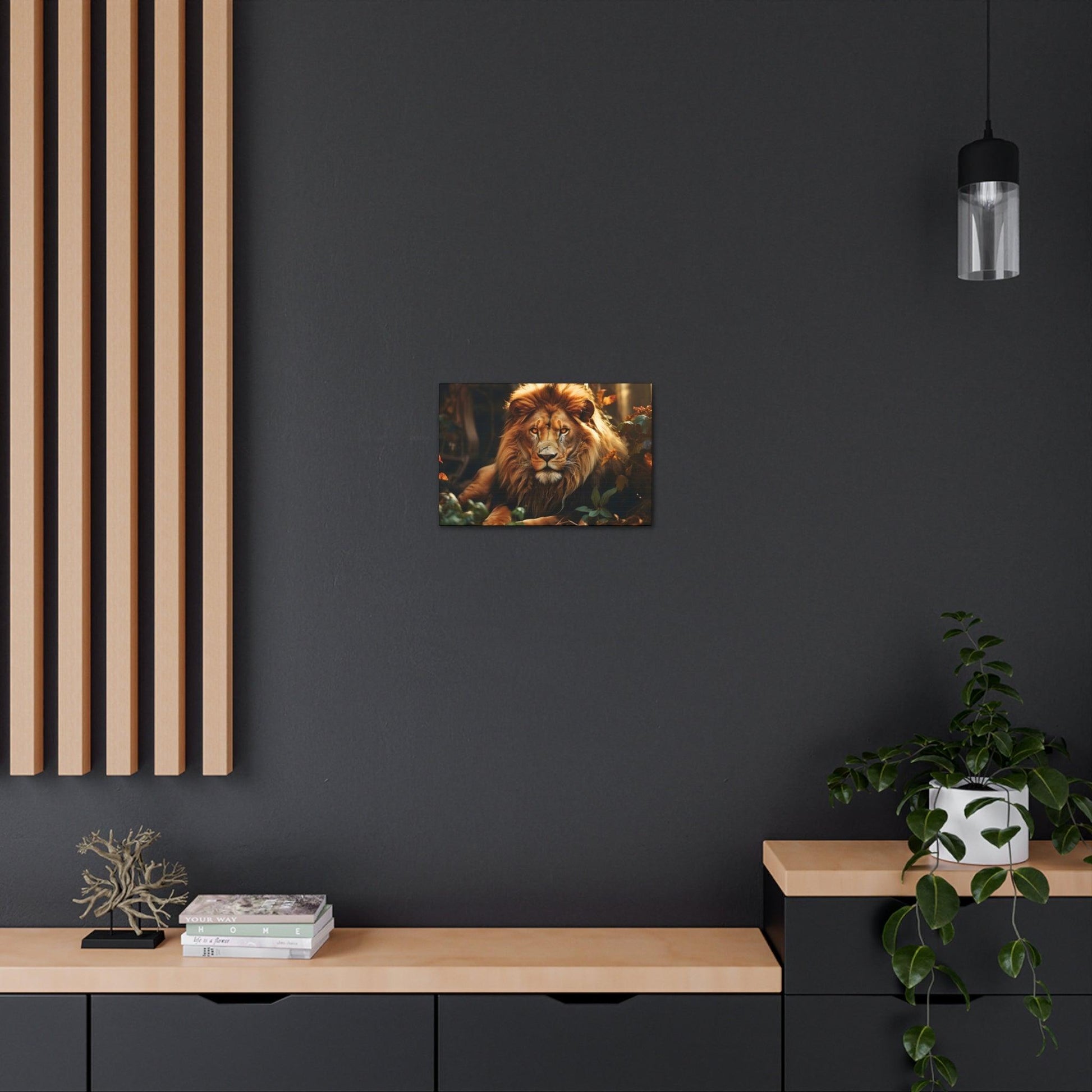 Lion In Nature Art Canvas Gallery Wraps Lion Print Large Canvas Art Animal Wall Art minimalist Wall Art Lover Gift - Giftsmojo