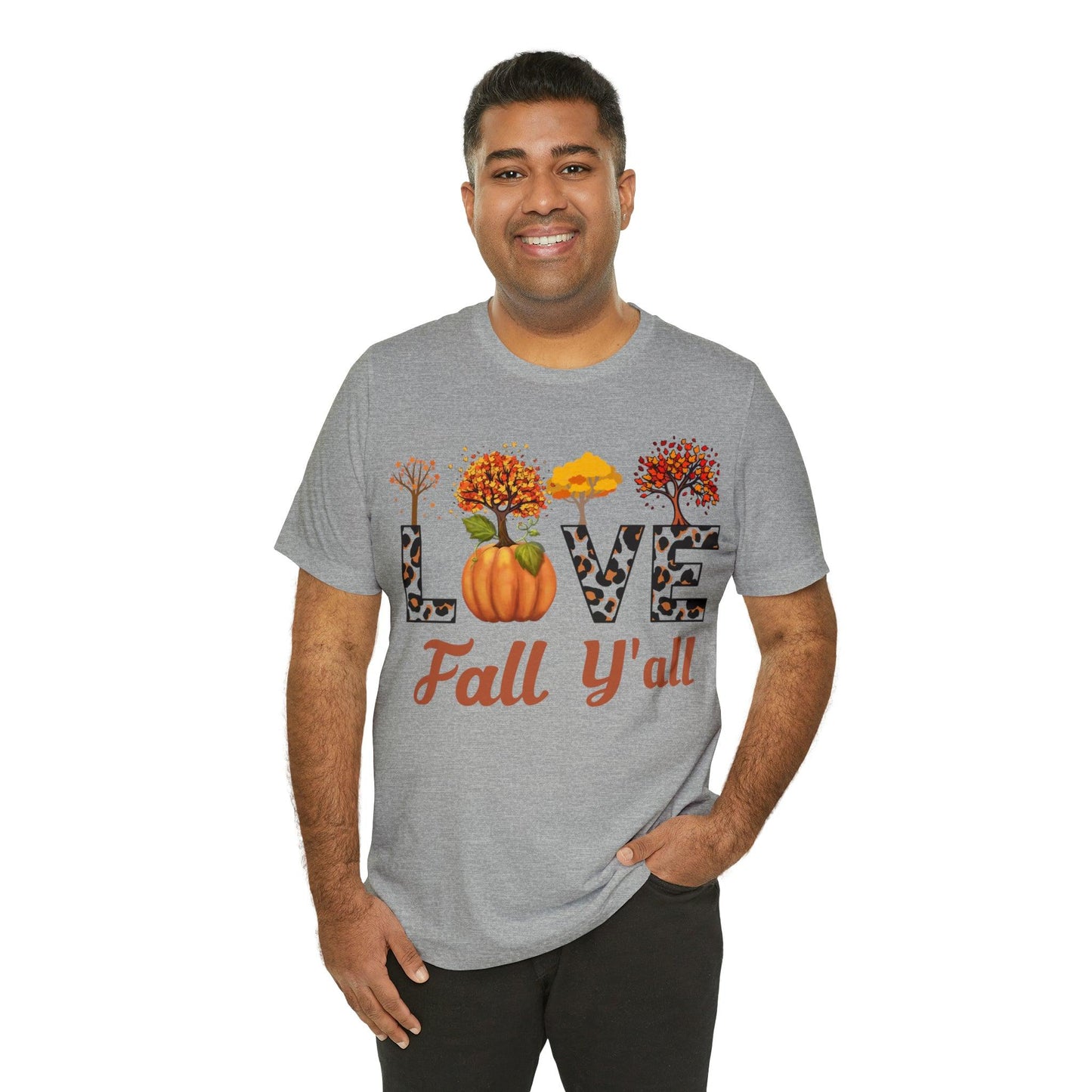 Leopard Print Love Fall Y'all, Fall shirt, Fall lover gift, Nature lover gift. - Giftsmojo